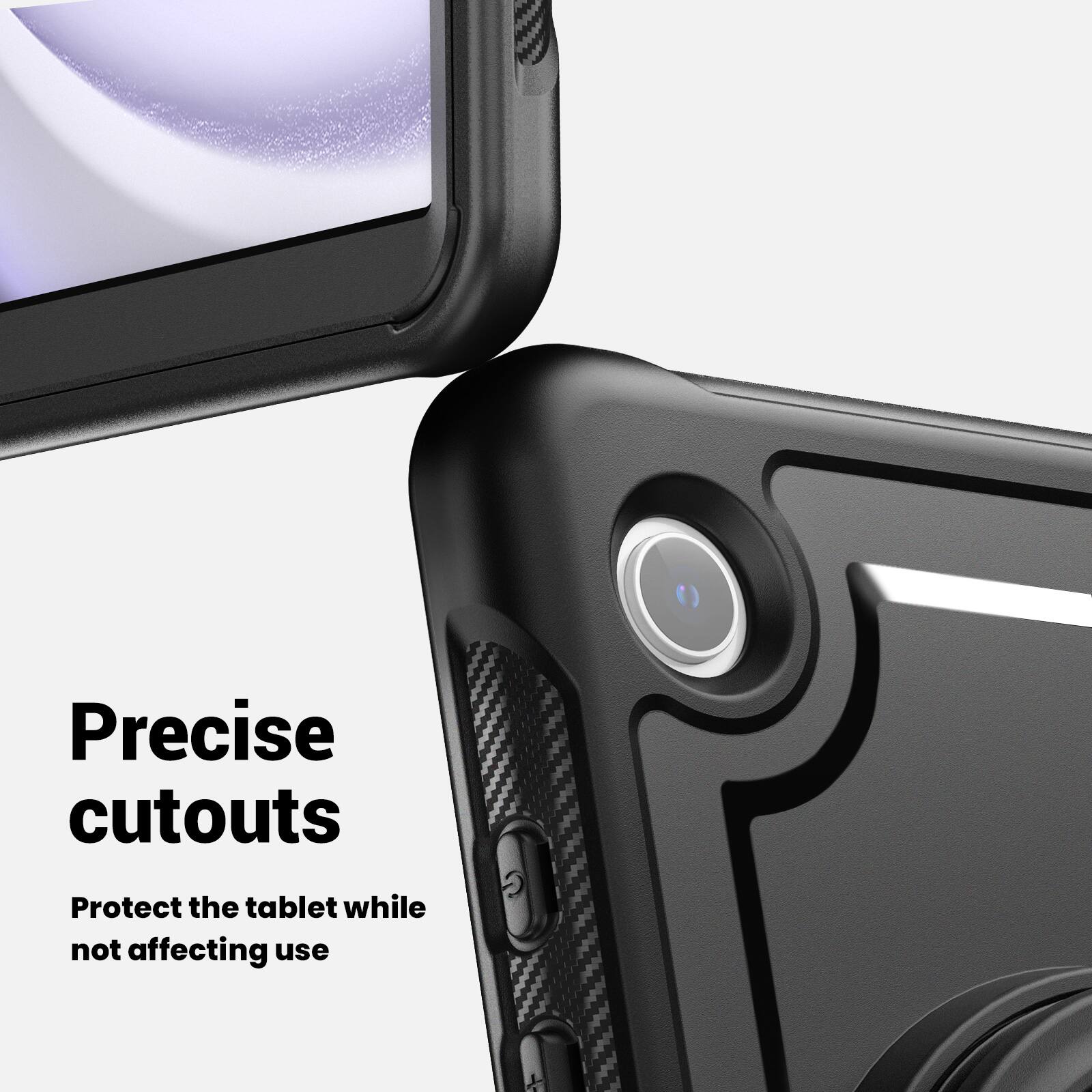 Precise cutouts  
Protect the tablet while not affecting use