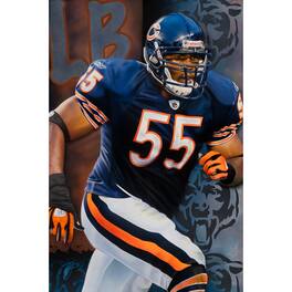 Deacon Jones Foundation - Chicago Bears "Lance Briggs" Fine Art Canvas Print 24" x 36" by Artist Rob Jackson - Multicolor