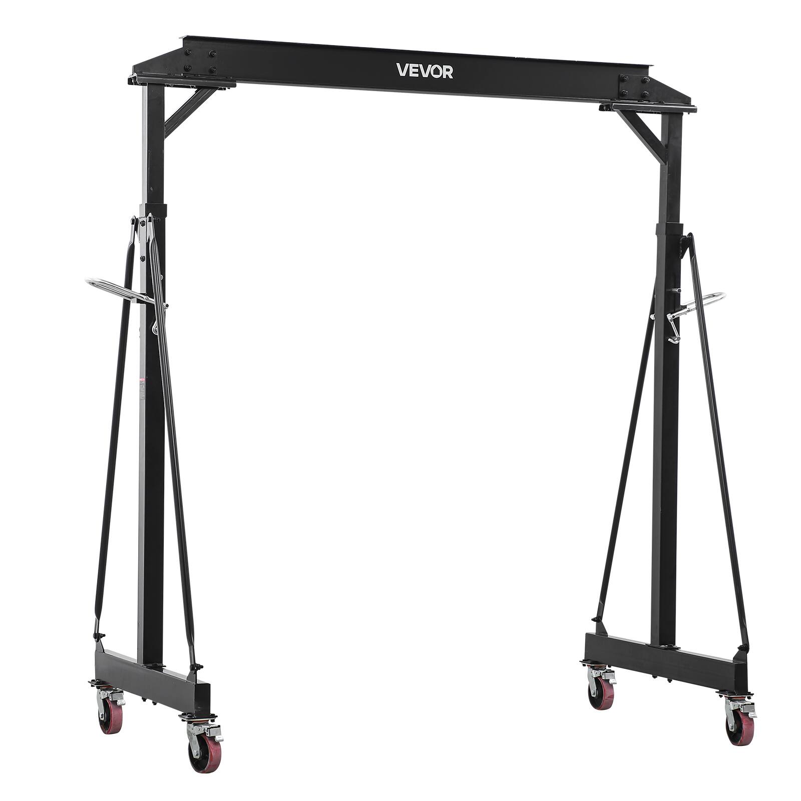 Alt View 5. VEVOR - Adjustable Gantry Crane,4400 lbs Capacity,Portable Shop Lift Hoist with 98.8" to 146.1" Height Adjustable,Locking Wheels - Black.