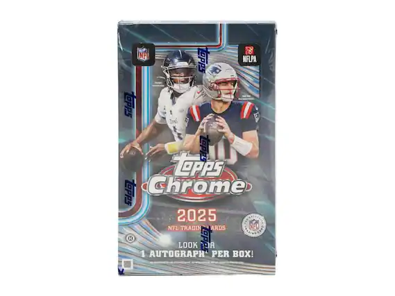 NFL NFLPA TOPPS TOPPS Chrome 2025 NFL TRADING CARDS LOOK FOR 1 AUTOGRAPH PER BOX!