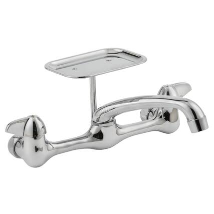 Front. Homewerks - Homewerks Two Handle Chrome Kitchen Faucet - Polished Chrome.