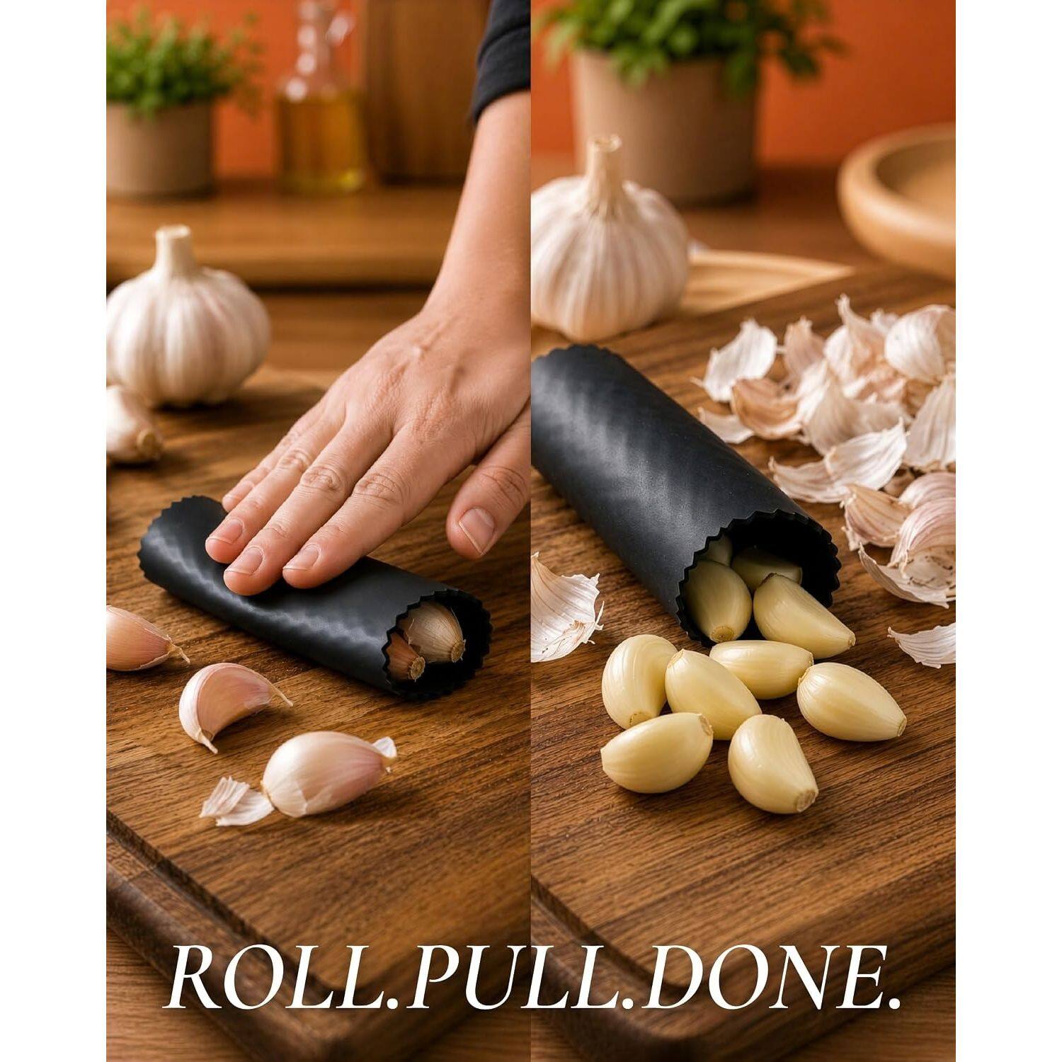 Alt View 2. Zulay Kitchen - Zulay Kitchen Premium Garlic Press with Soft, Easy to Squeeze Handle - Includes Silicone Garlic Peeler & Cleaning Brush - Silver.