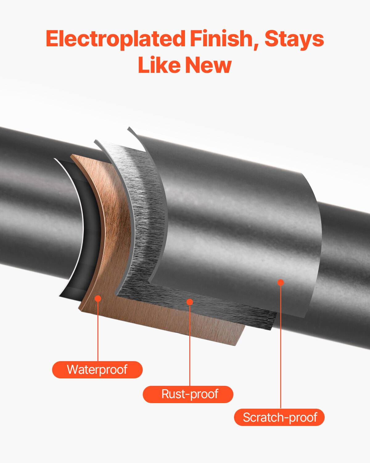 Electroplated Finish, Stays Like New

- Waterproof
- Rust-proof
- Scratch-proof