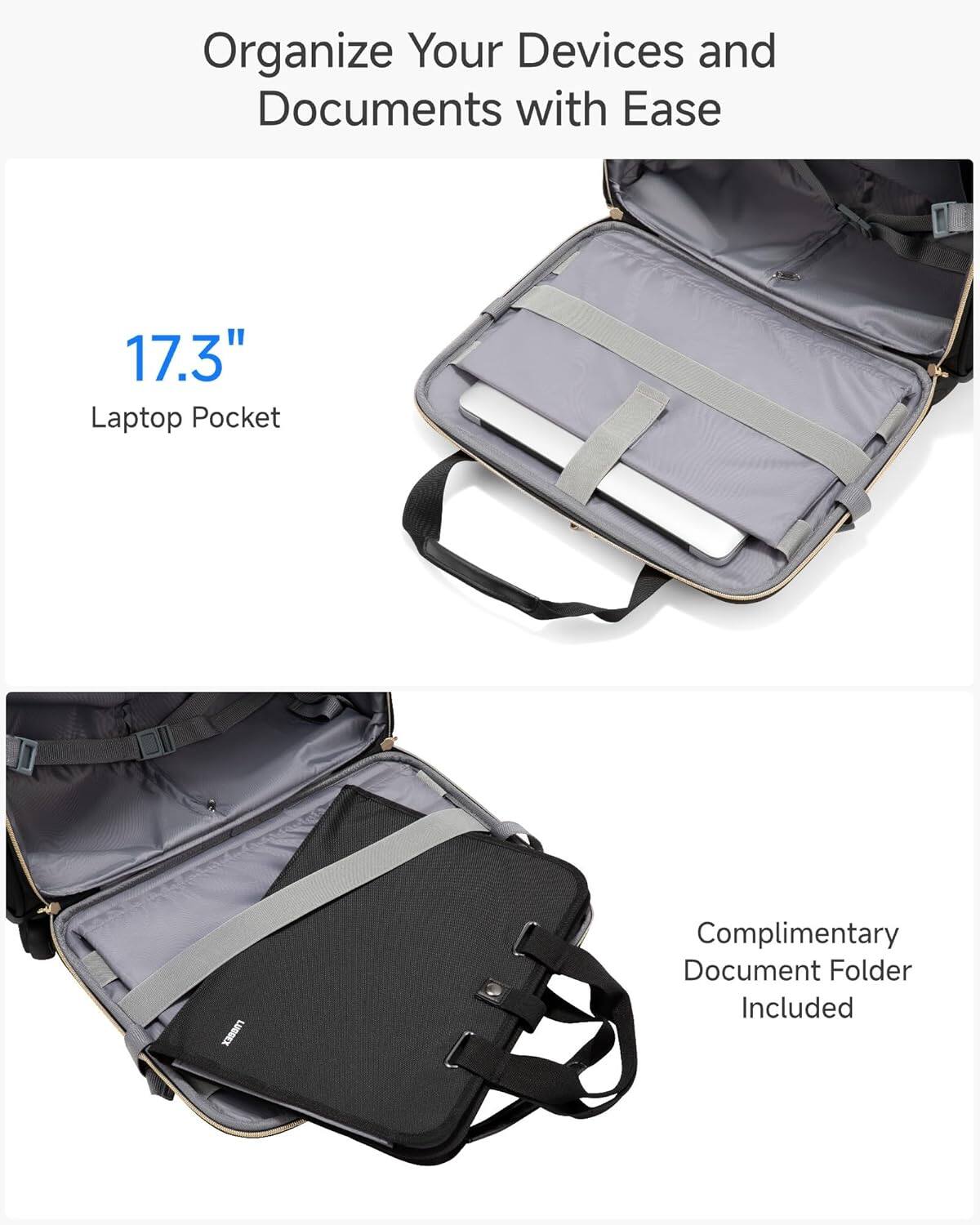 Organize Your Devices and Documents with Ease

17.3" Laptop Pocket

Complimentary Document Folder Included