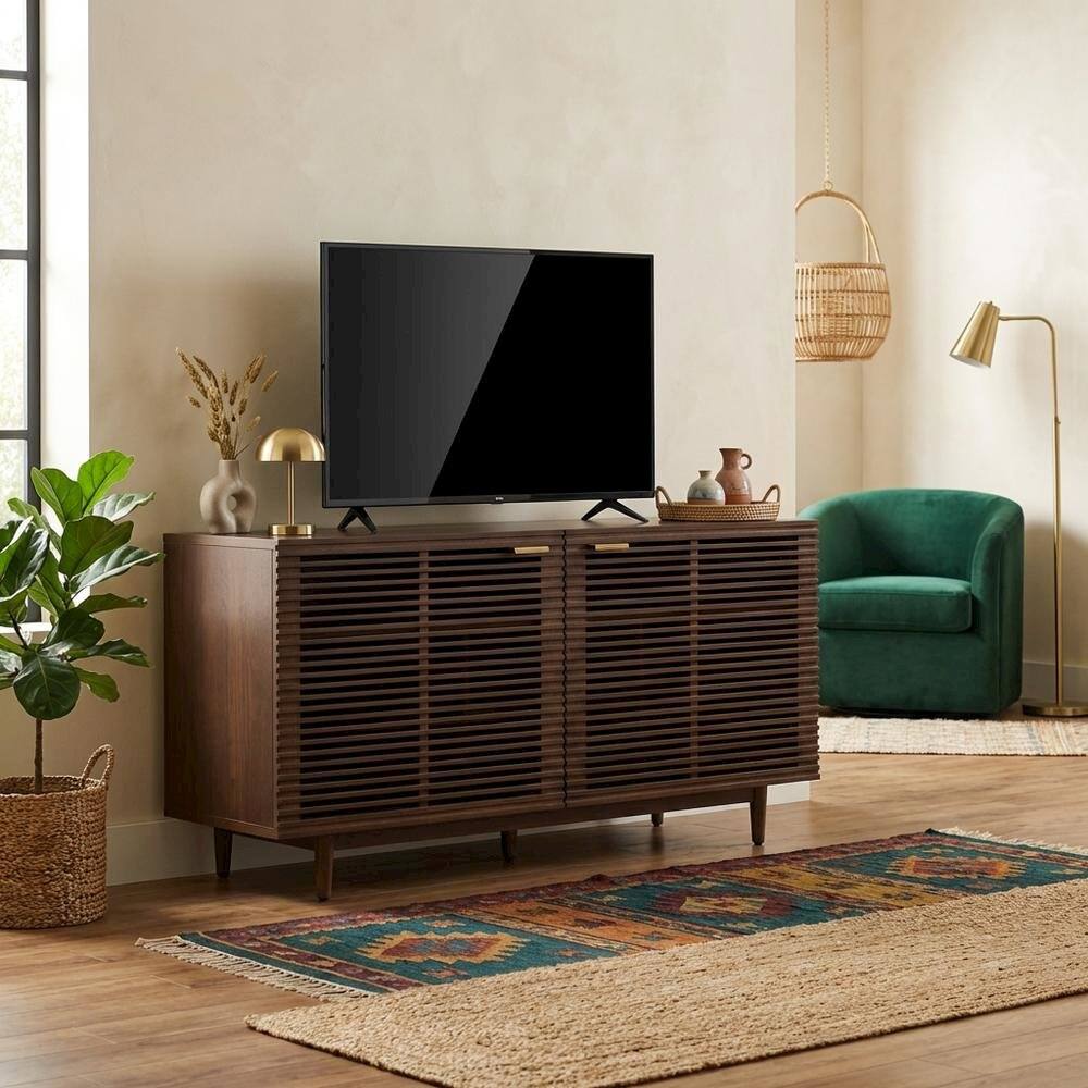 Alt View 2. FurniFact - Corner record player cabinet with vinyl storage in wood finish and modern design - Black.
