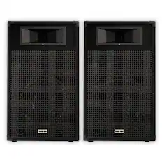 Front. Acoustic Audio by Goldwood - BR12 Passive 12" Speaker Pair 3 Way DJ PA Karaoke Band Speakers - Black.