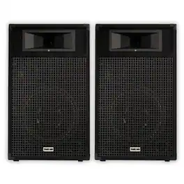 Acoustic Audio by Goldwood - BR12 Passive 12" Speaker Pair 3 Way DJ PA Karaoke Band Speakers - Black
