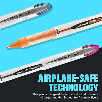 50 UNI ELITE VISION  
uni-ball UNI 2a ELITE VISION  
uni-ball VISION ELITE  

AIRPLANE-SAFE TECHNOLOGY  
This pen is designed to withstand rapid pressure changes, making it ideal for frequent flyers