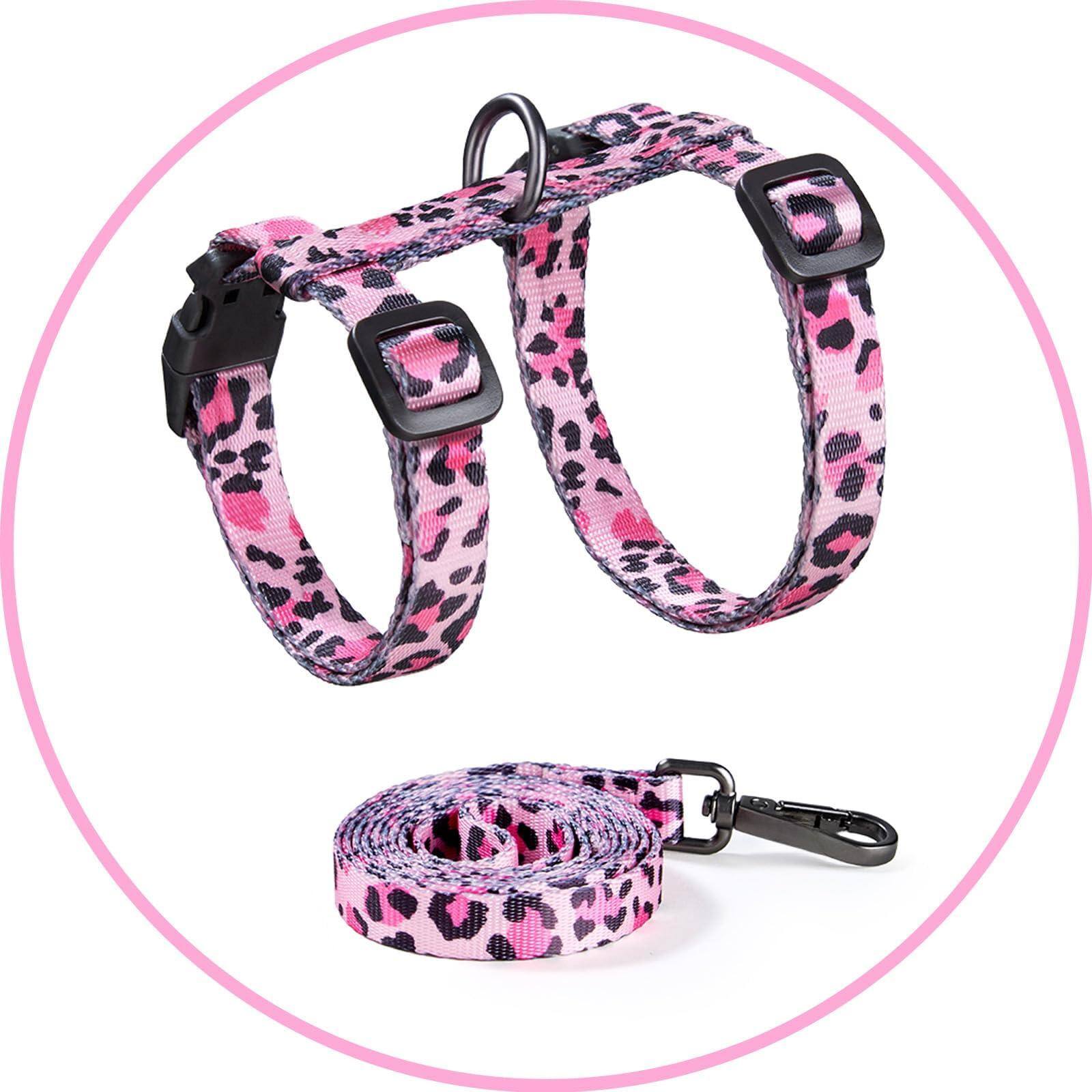 Alt View 7. Paradigms Interiors - Cat Harness And Leash Set - Escape Proof Comfortable Soft Use Safe & Easy Walking Travel Kitten For Cats - Yellow & Pink.