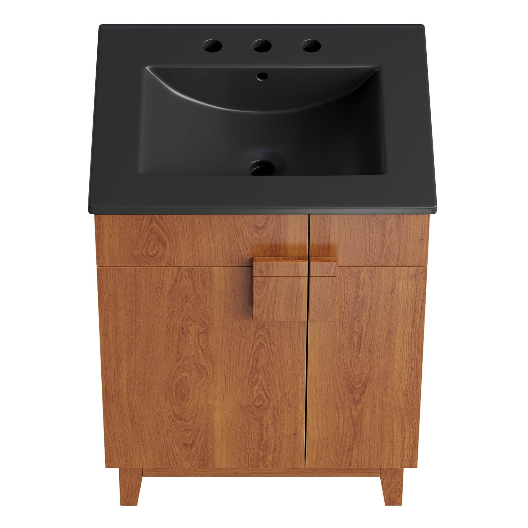 Alt View 5. Modway - Miles Bathroom Vanity Basin Included by Modway - Black Walnut.