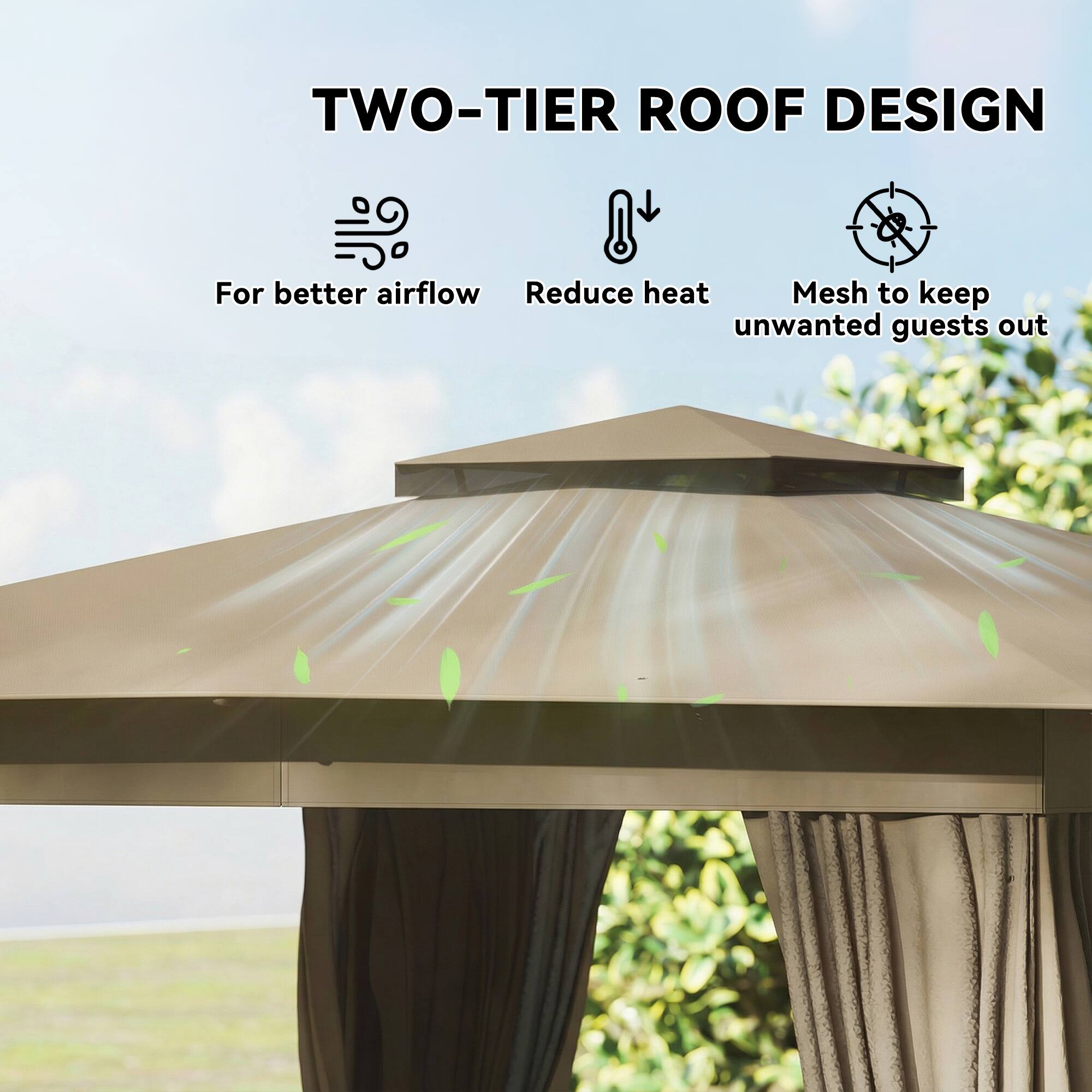 TWO-TIER ROOF DESIGN

- For better airflow
- Reduce heat
- Mesh to keep unwanted guests out