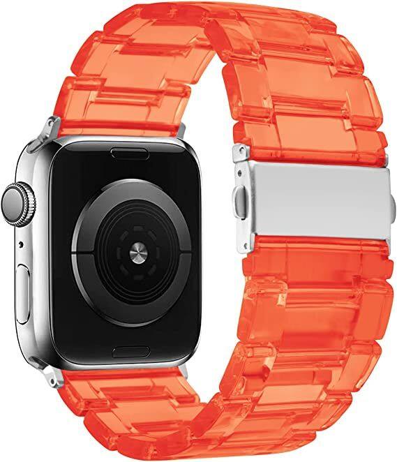 Alt View 1. Worryfree Gadgets - Worryfree Gadgets Transparent Lightweight Clear Resin Band for Apple Watch 38/40/41mm - Clear Orange - Clear Orange.