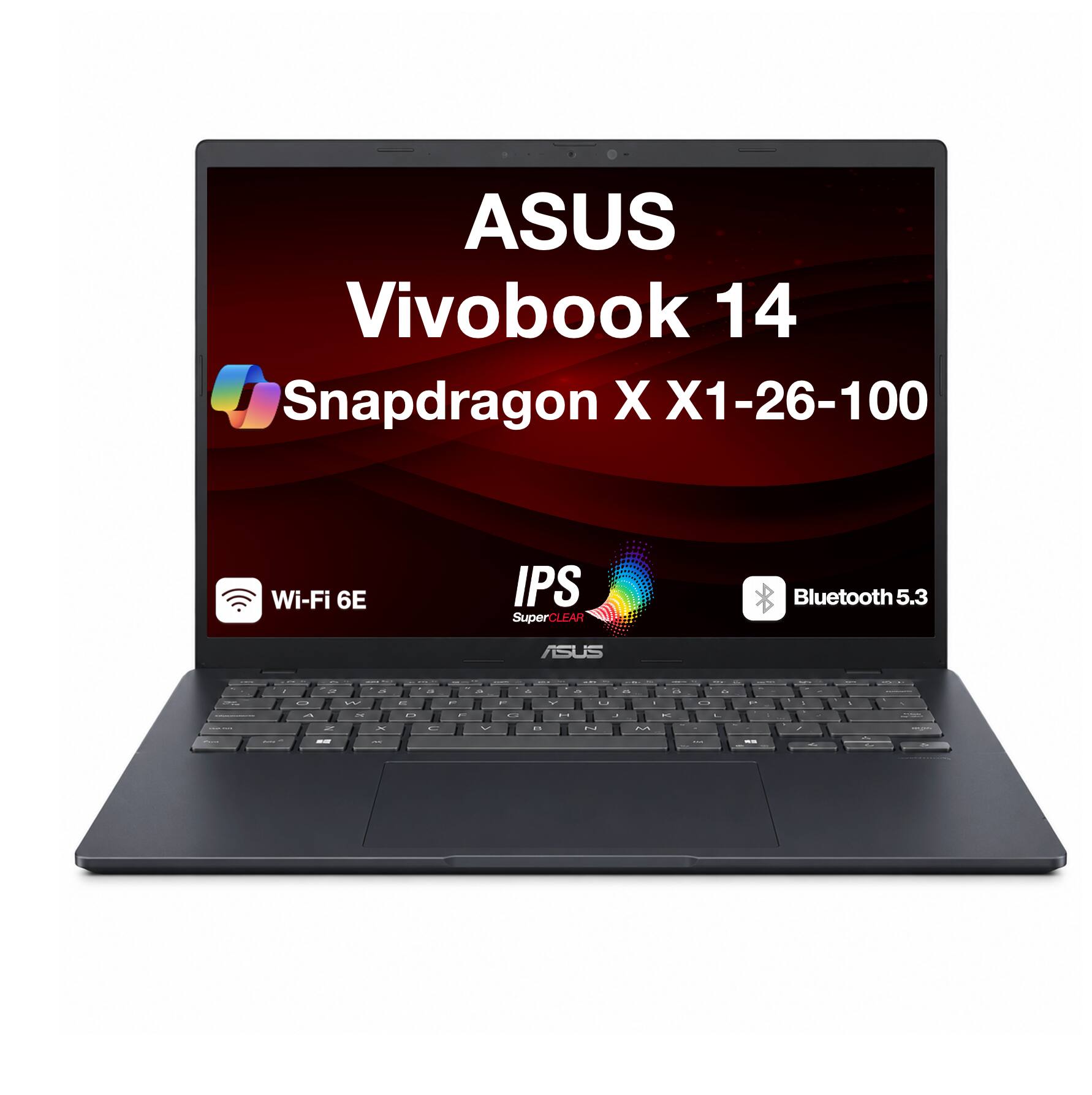 ASUS Vivobook 14 Snapdragon X X1-26-100 Wi-Fi 6E IPS SuperCLEAR Bluetooth 5.3