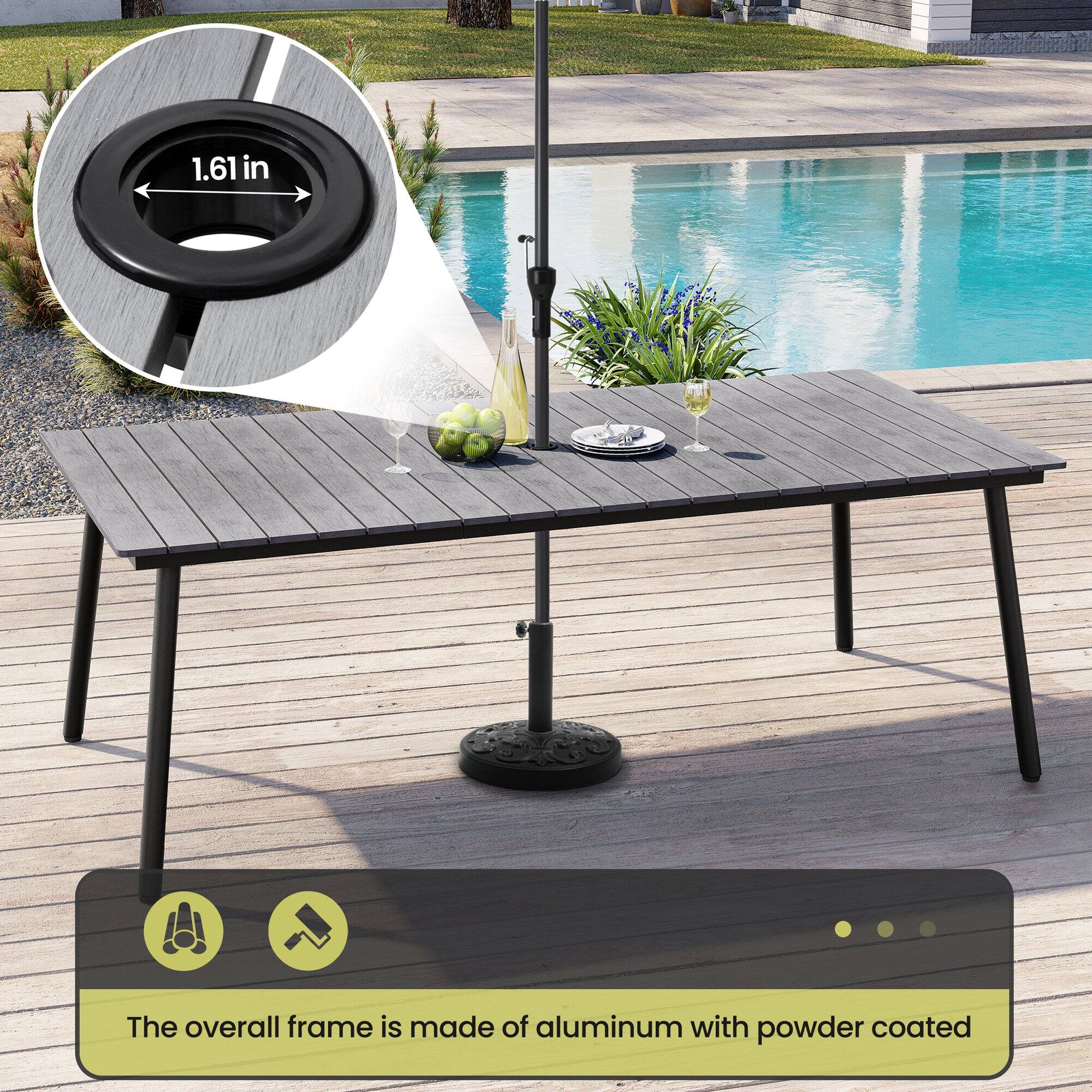 The overall frame is made of aluminum with powder coated.