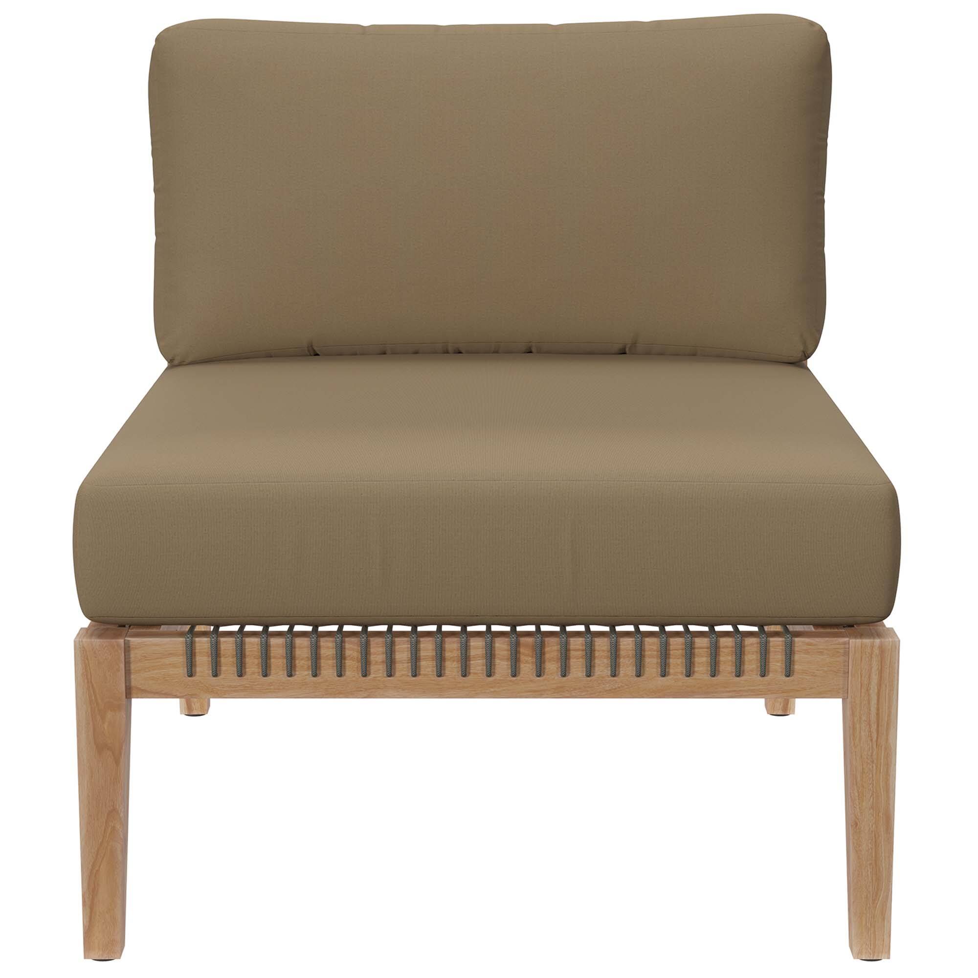 Alt View 3. Modway - Clearwater Outdoor Patio Teak Wood Armless Chair by Modway - Gray Light Brown.