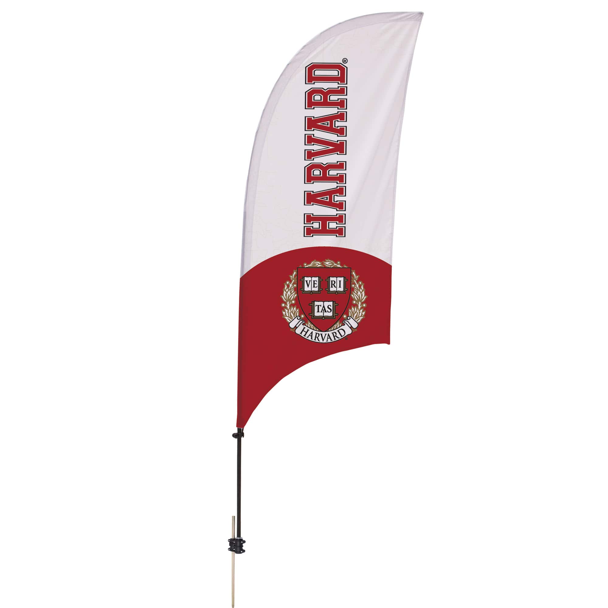 Victory Corps - Harvard Crimson 7.5' Crest Razor Feather Stake Flag - White