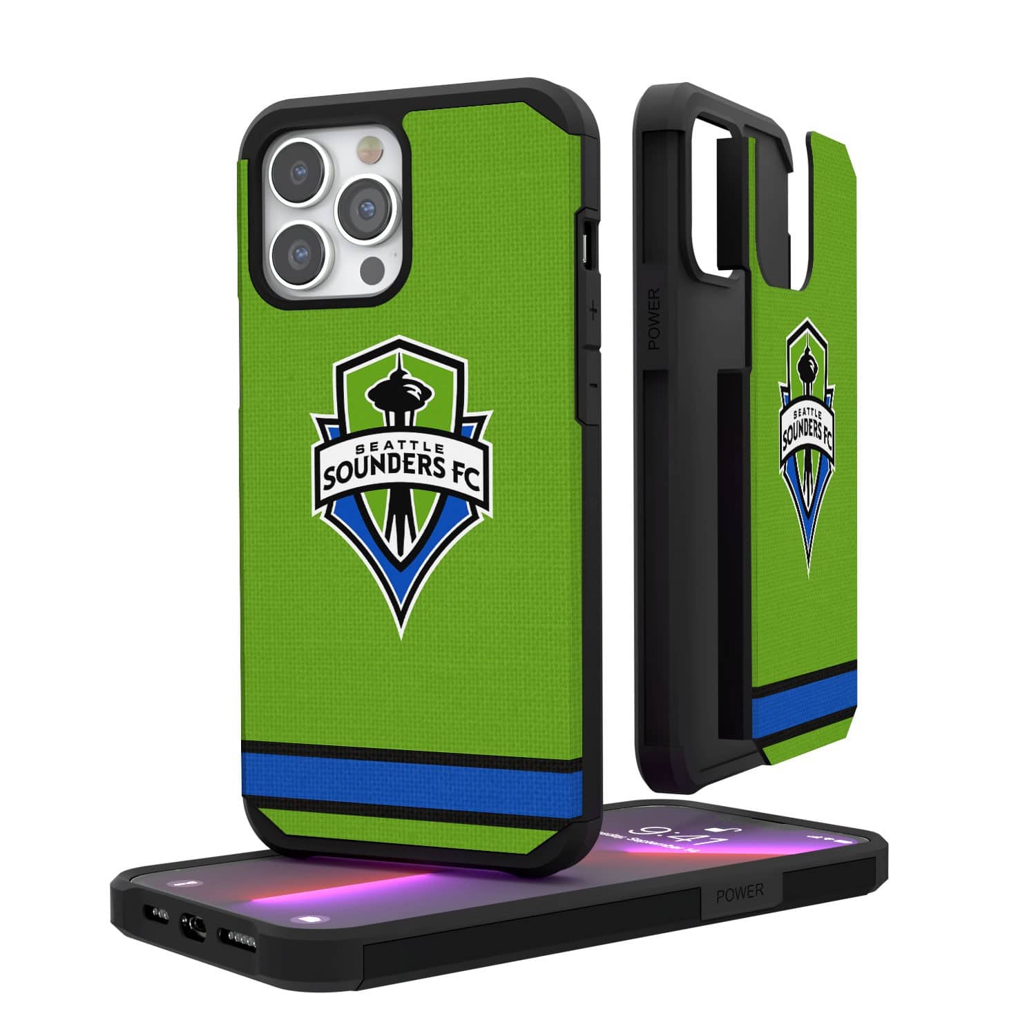 Keyscaper - MLS - Seattle Sounders FC iPhone Stripe Design Rugged Case - 12 mini - Multicolor
