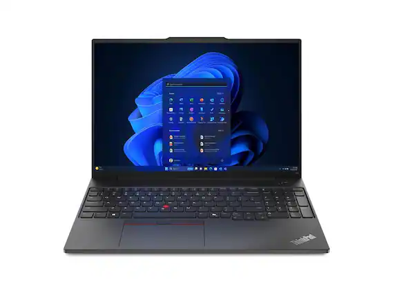 Front. Lenovo - Lenovo ThinkPad E16 Gen 2 AMD Laptop, 16" IPS 60Hz, Ryzen 7 7735U, 16GB, 1TB SSD - Graphite Black.