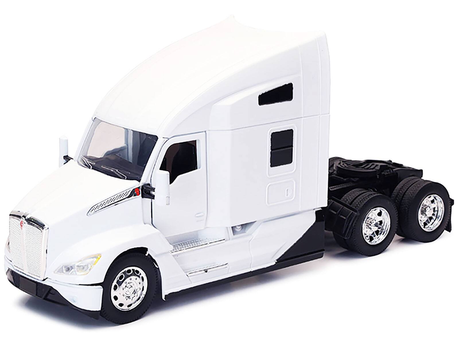 Angle. New Ray - Kenworth T680 Truck Tractor White "Long Haul Truckers" Series 1/32 Diecast Model by New Ray - White.