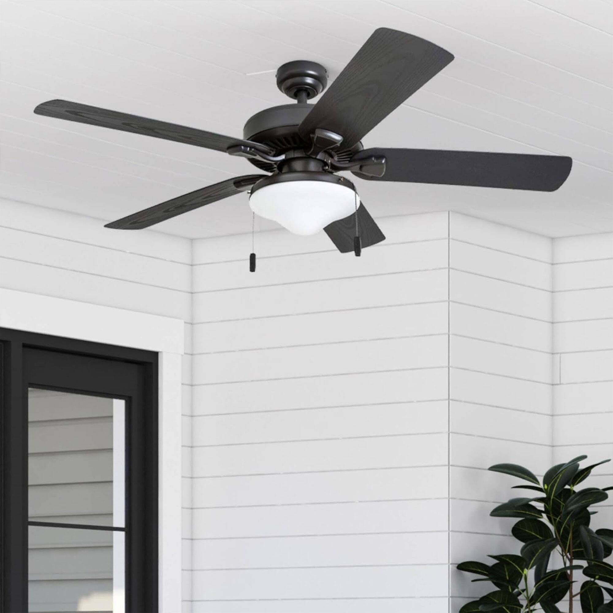Alt View 4. Honeywell - Honeywell Belmar 52 Inch Indoor Outdoor Ceiling Fan with Pull Chain, Bronze - Bronze.