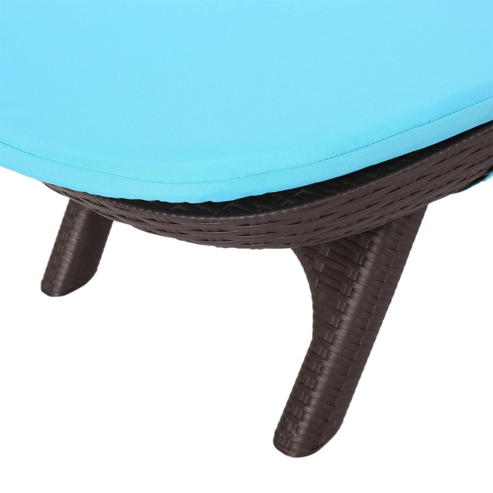 Alt View 8. Ecooso - Weather-Resistant Plastic Chaise Lounge with Wicker-Like Texture, Cushion, Ergonomic Design, and Stable Support Frame - Dark Brown.