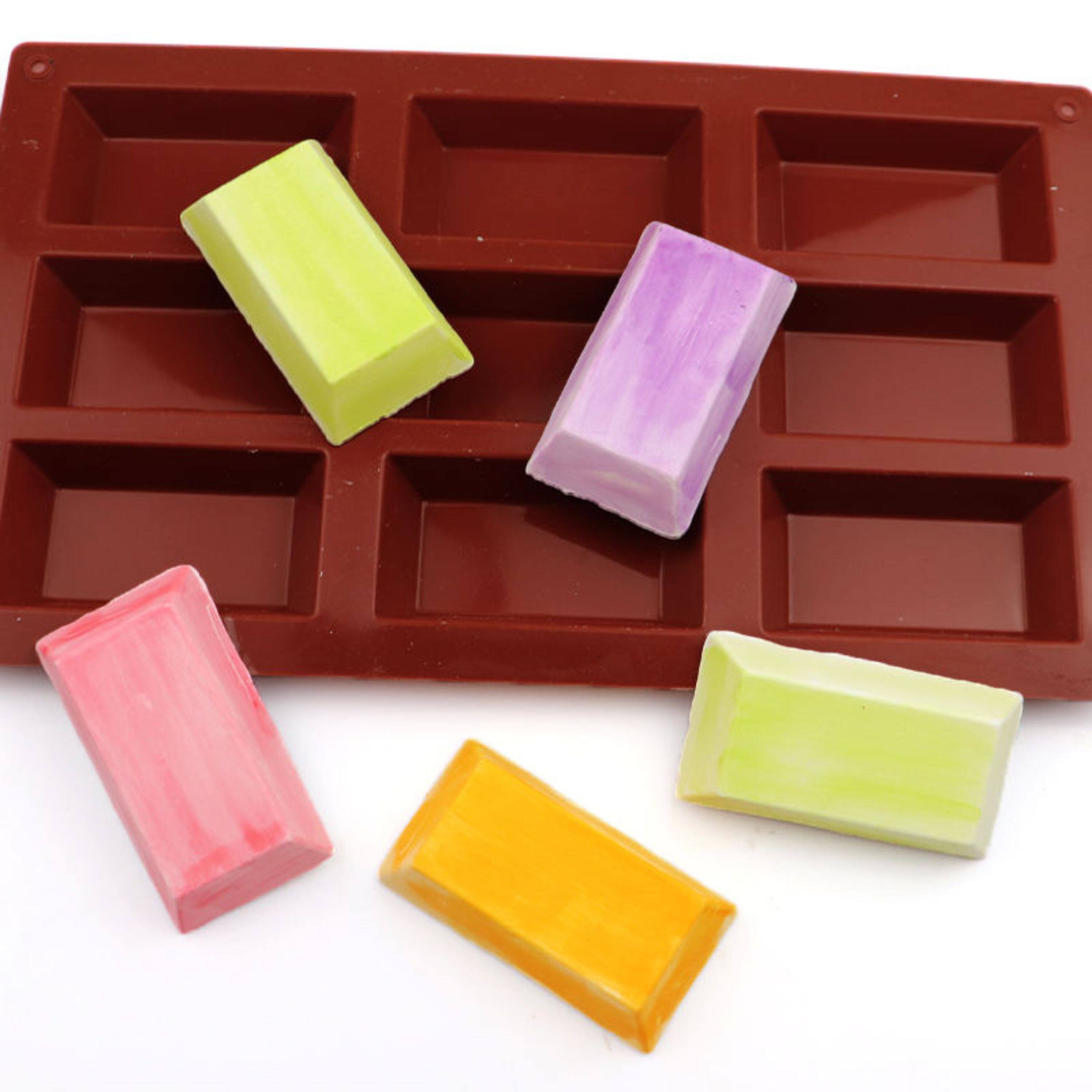 Left. Kitcheniva - Silicone Chocolate Bar Mold (6.7 x 10.6 Inch) - Makes 9 Small Chocolate Bars.
