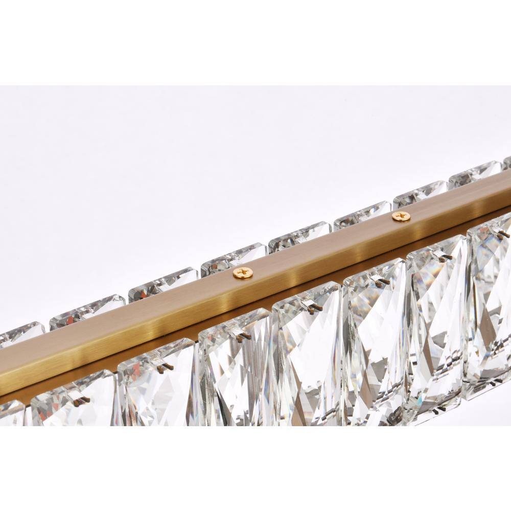 Alt View 4. Elegant Lighting - Monroe 38 inch LED linear pendant in gold - Gold.