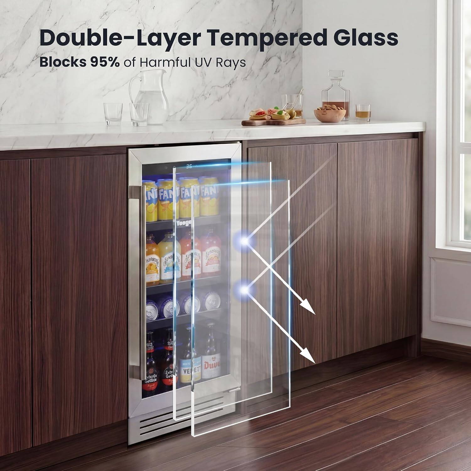 Double-Layer Tempered Glass Blocks 95% of Harmful UV Rays