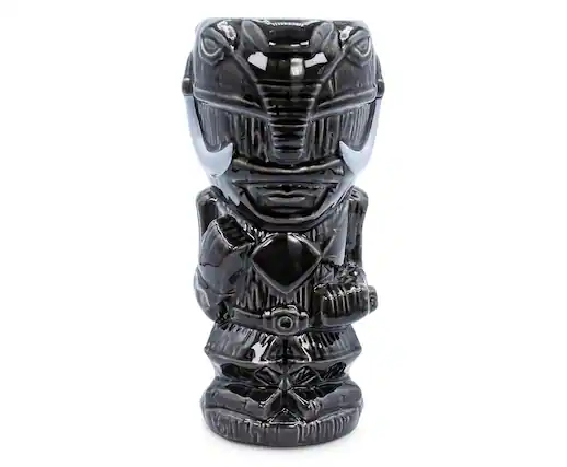 Front. Power Rangers - Geeki Tikis Power Rangers Black Ranger Ceramic Mug | Holds 16 Ounces - Black.