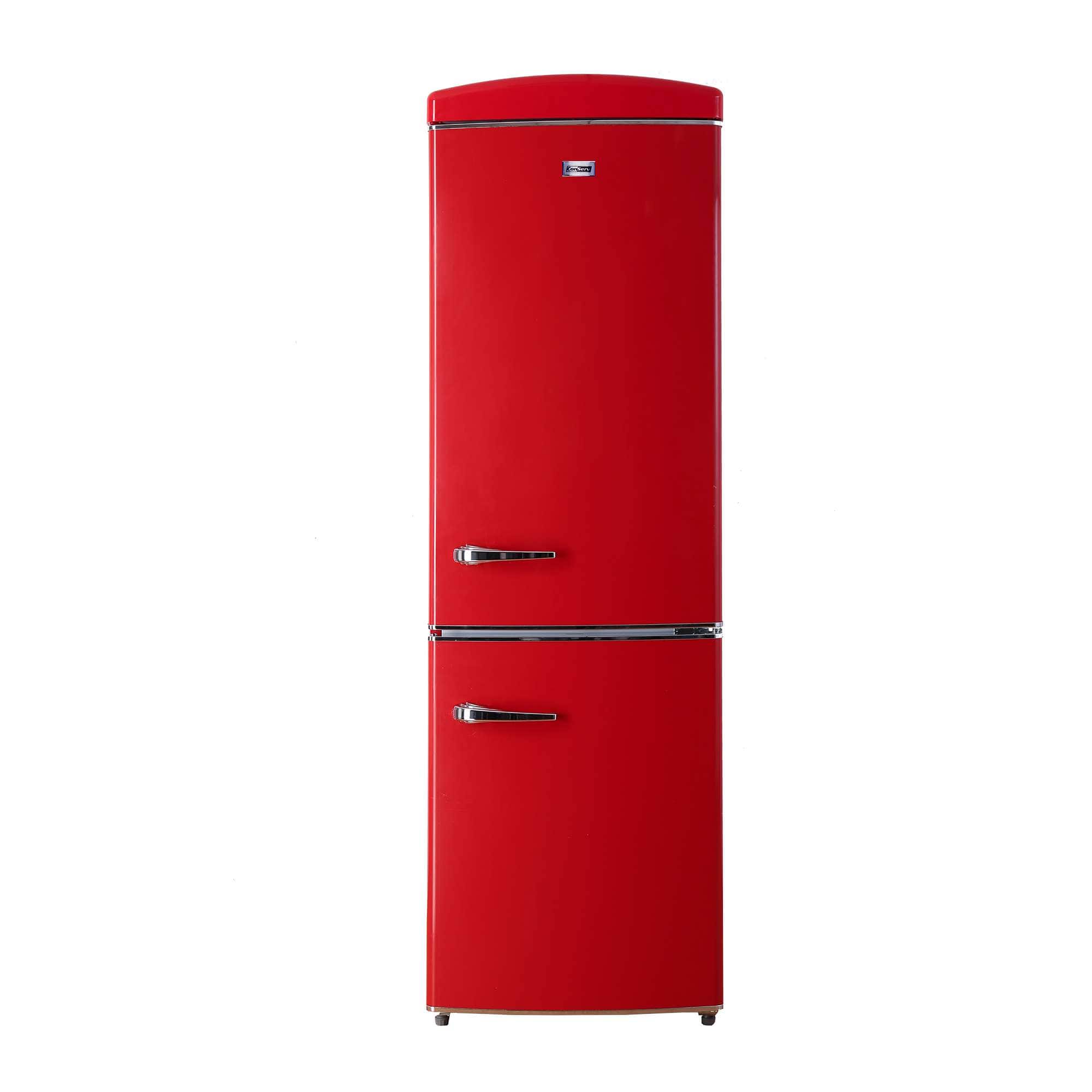 Conserv - 24in RETRO BOTTOM MOUNT 11cf Refrigerator Fast Freeze 110V - Red