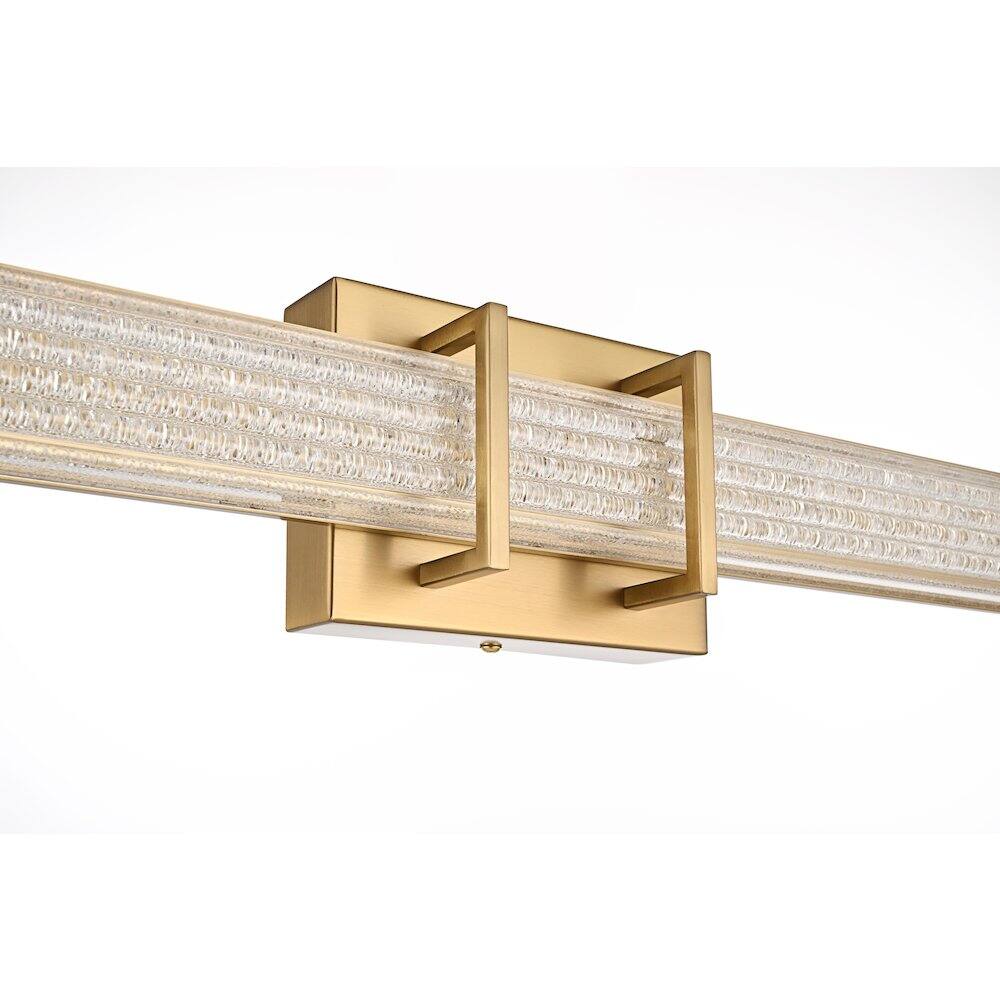 Alt View 4. Living District - Ivaan 31 Inch Led Wall Sconce In Satin Gold - Satin Gold.