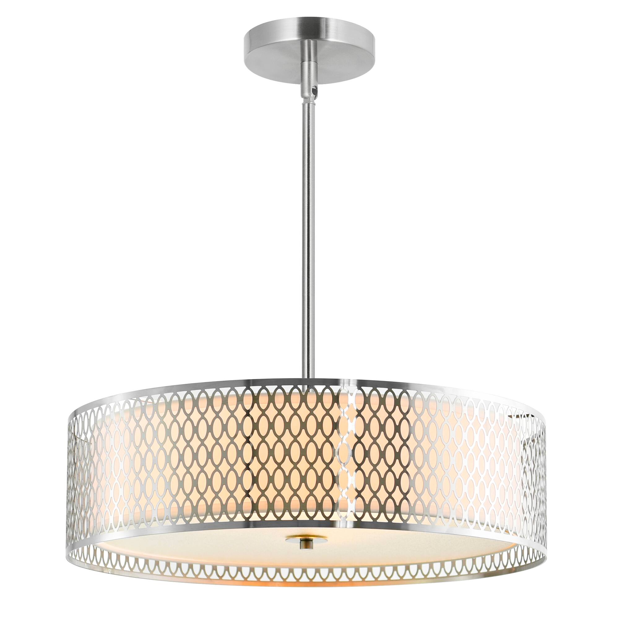 CWI Lighting - Mikayla 5 Light Drum Shade Chandelier With Finish - Satin Nickel