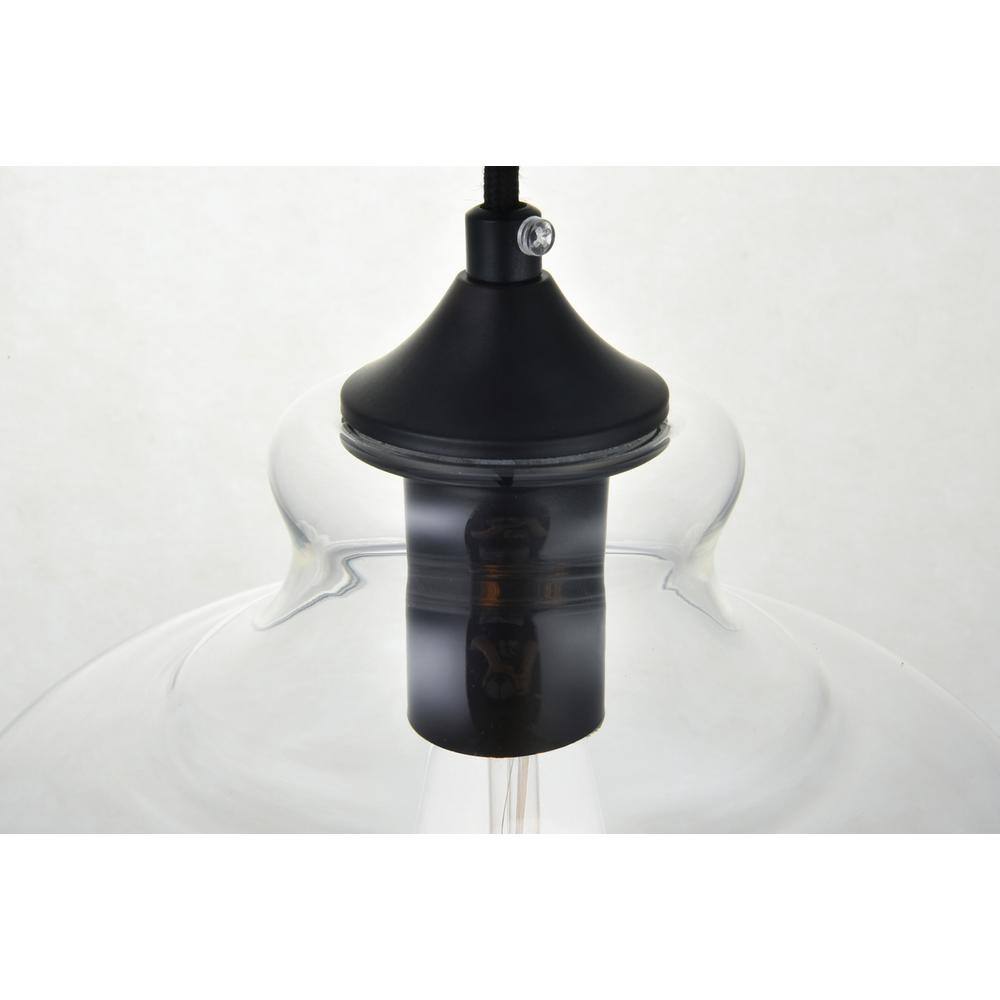 Alt View 1. Living District - Destry 1 Light Black Pendant With Clear Glass - Black And Clear.