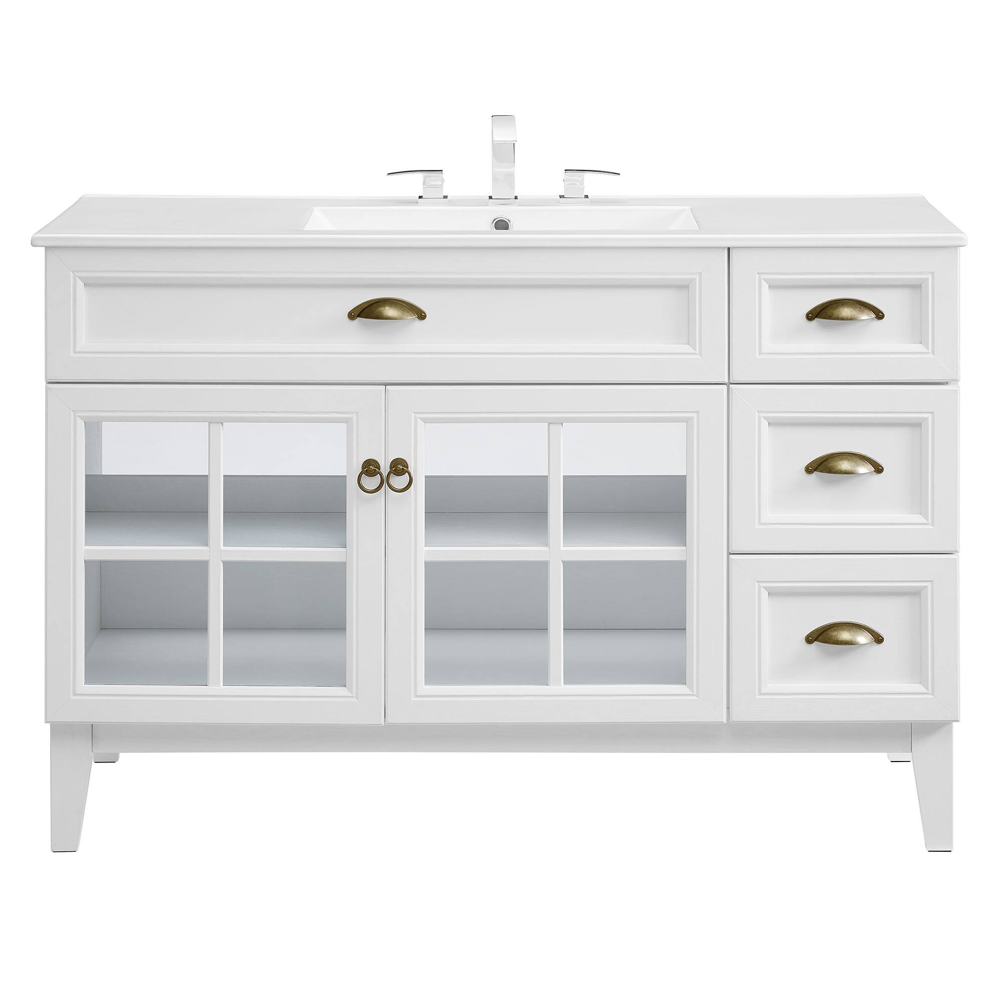 Alt View 5. Modway - Isle Bathroom Vanity Basin Included - White White.