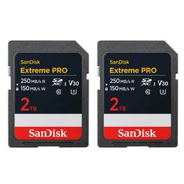 SANDISK - Extreme PRO UHS-I U3 SDXC Memory Card - 2TB, 2-Pack