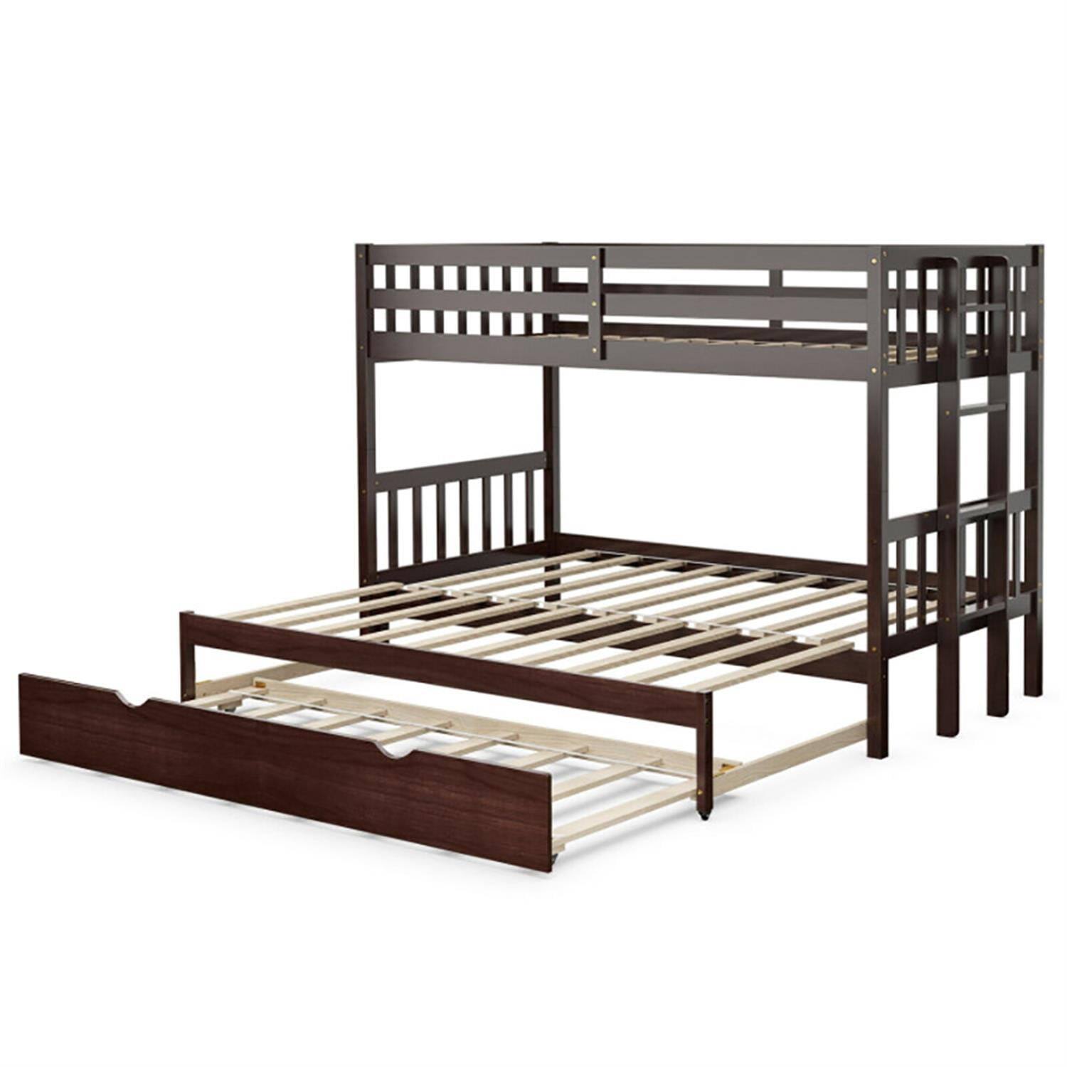 Pefilos Twin Pull Out Bunk Beds with Ladder in the Steps and a Trundle ...