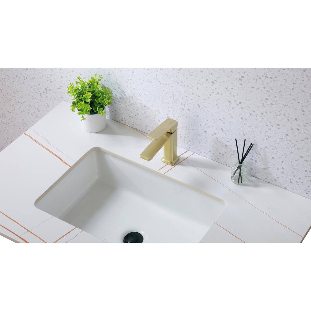Alt View 10. Elegant Kitchen and Bath - Lena Single Hole Single Handle Bathroom Faucet in Brushed Gold - Brushed Gold.