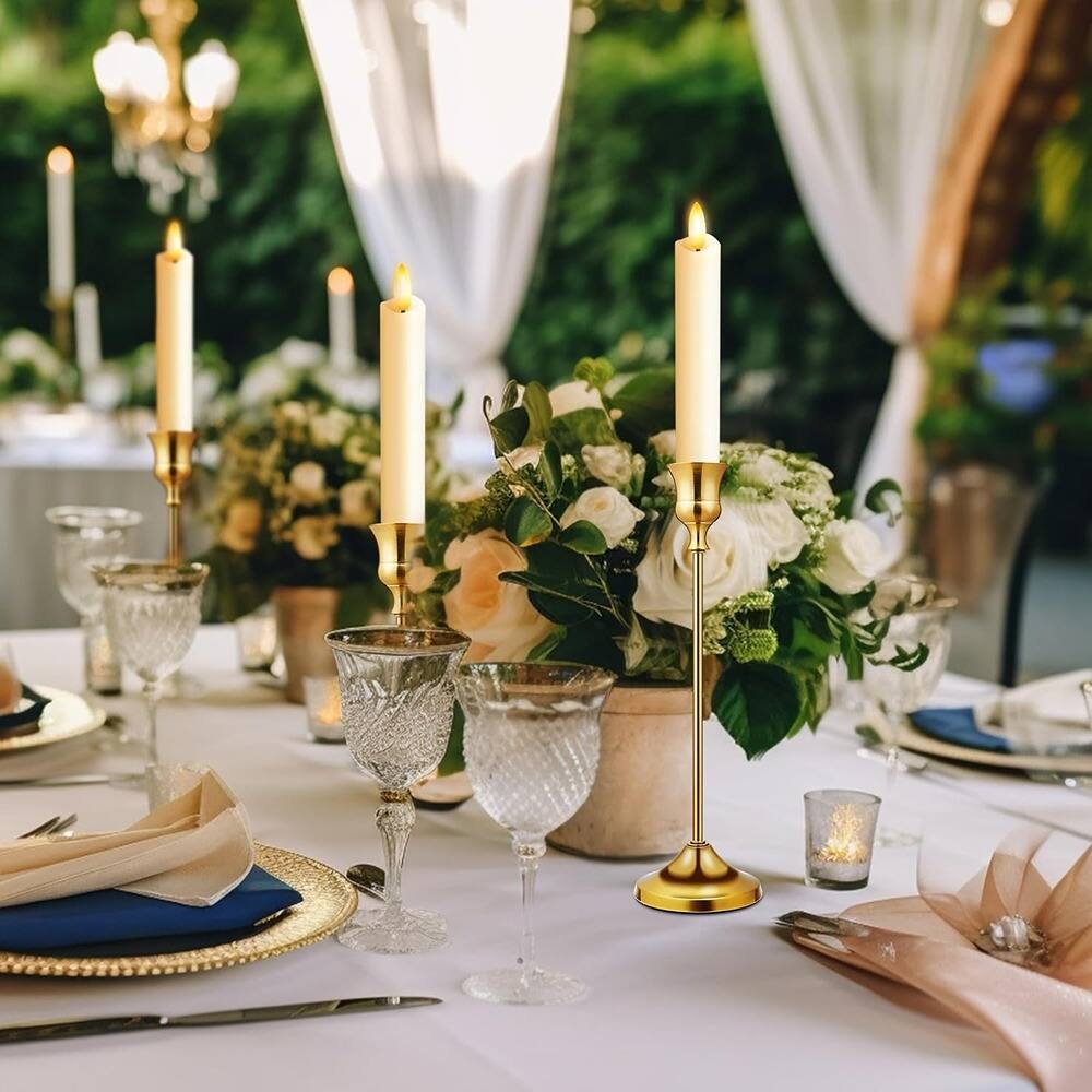 Back. RTMB - “6-Pack Ivory LED Taper Candles, Real Wax, Battery Operated, Remote”.