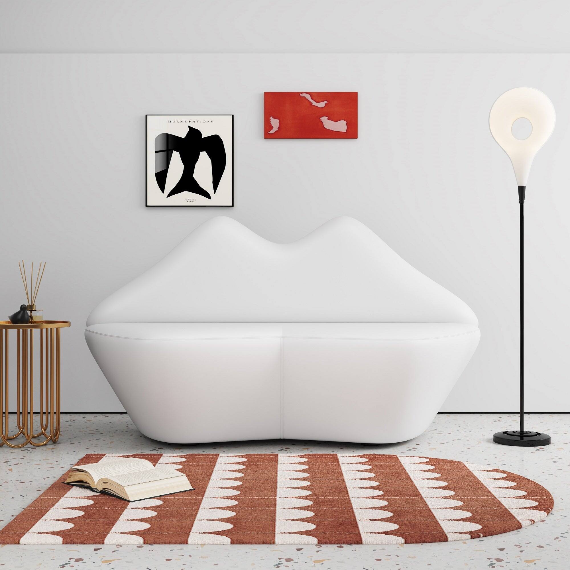 Angle. Manhattan Comfort - Kiss Modern Vegan Leather Loveseat - White.
