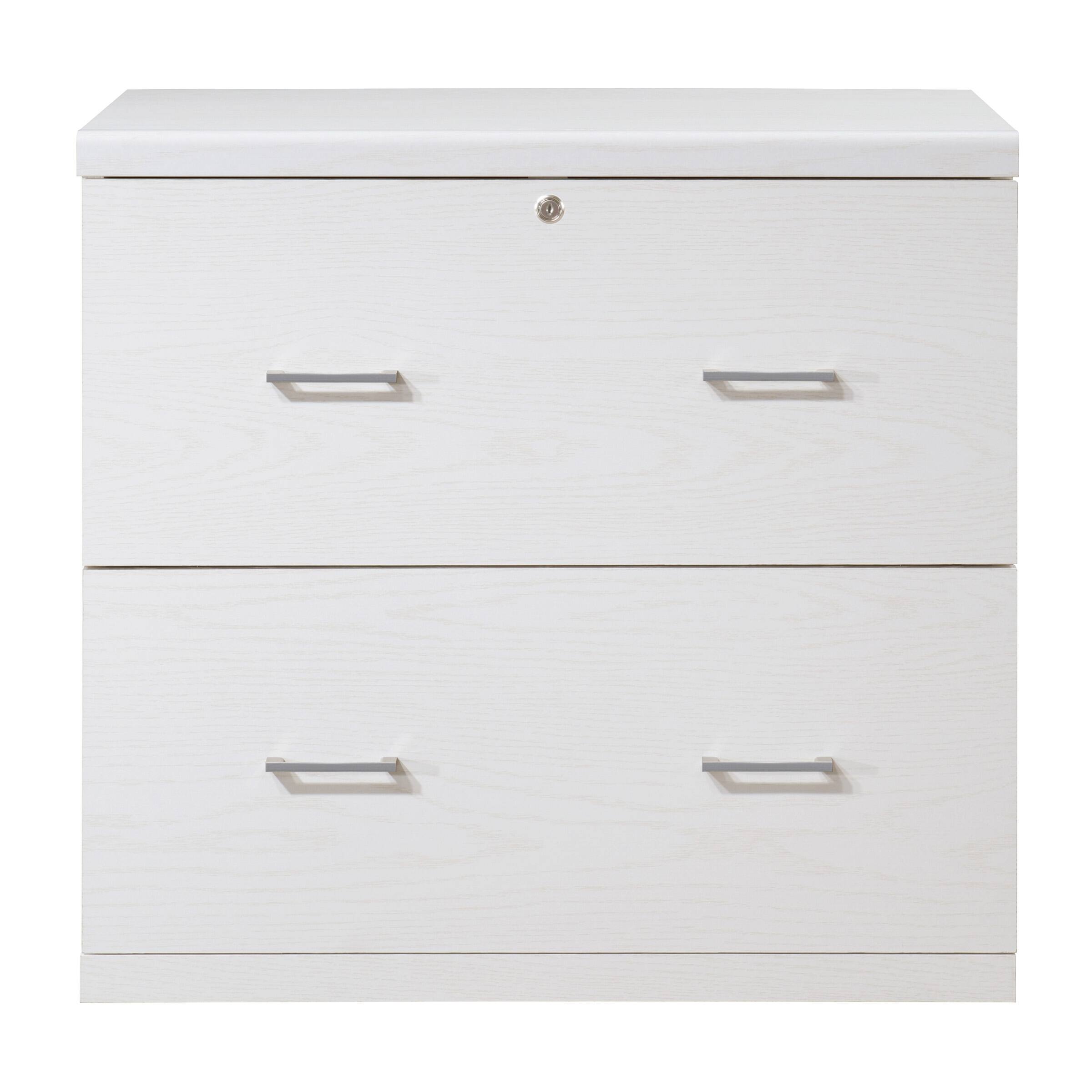 Front. OSP Home Furnishings - Alpine 2-Drawer Lateral File with Lockdowel Fastening System - White.