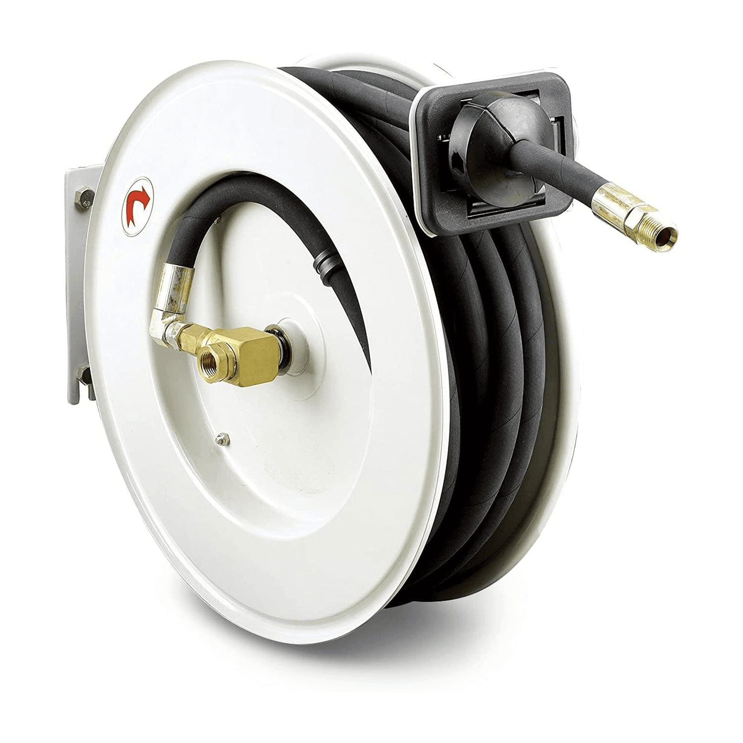 Reelworks - Industrial Retractable Oil Hose Reel - 1/2" x  50'FT, 1/2" MNPT