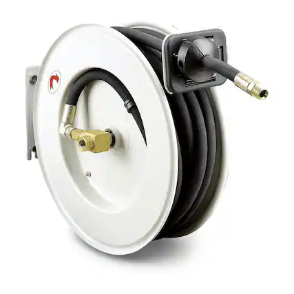 Front. Reelworks - ReelWorks Industrial Retractable Oil Hose Reel - 1/2" x 50'FT, 1/2" MNPT.
