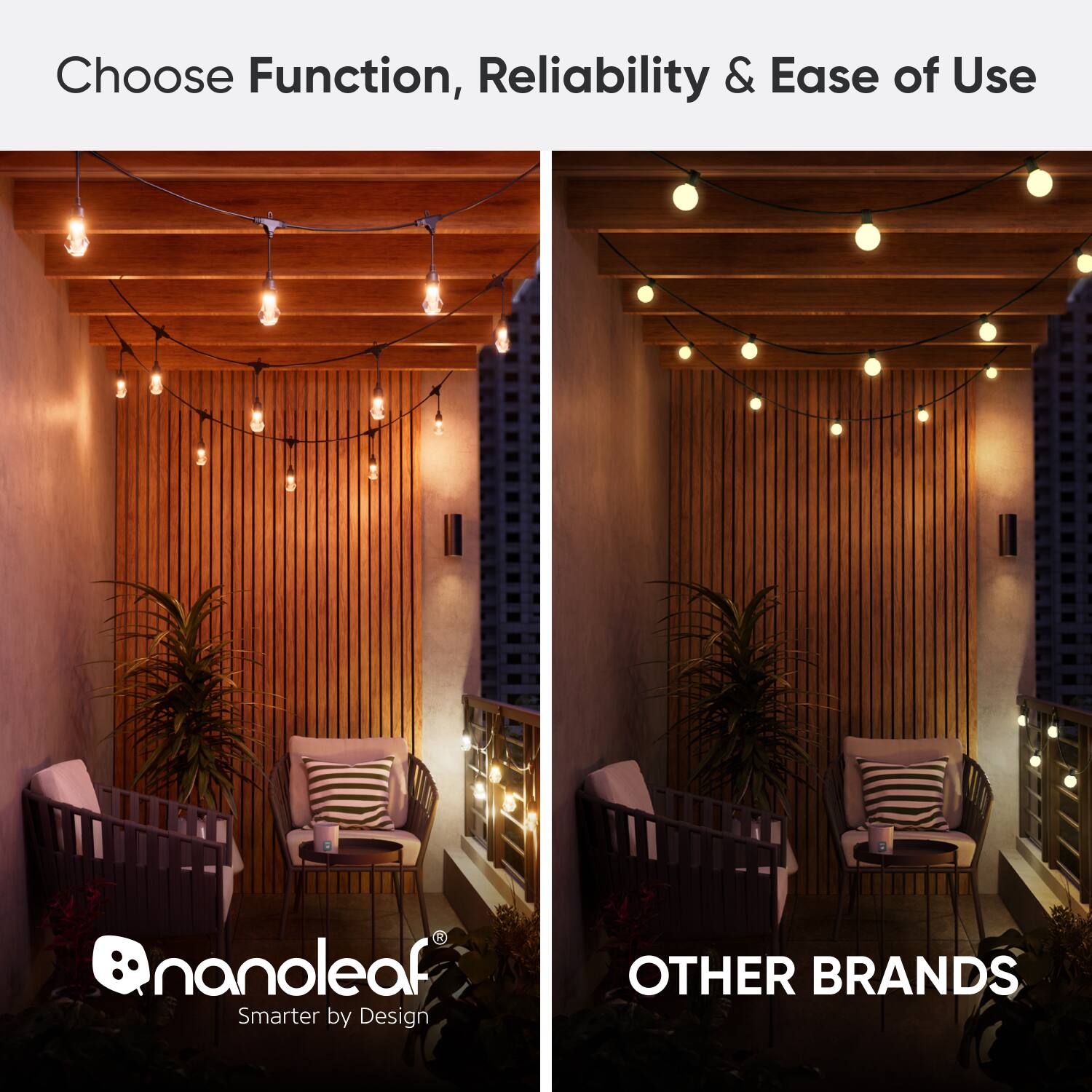 Choose Function, Reliability & Ease of Use nanoleaf Smarter by Design OTHER BRANDS