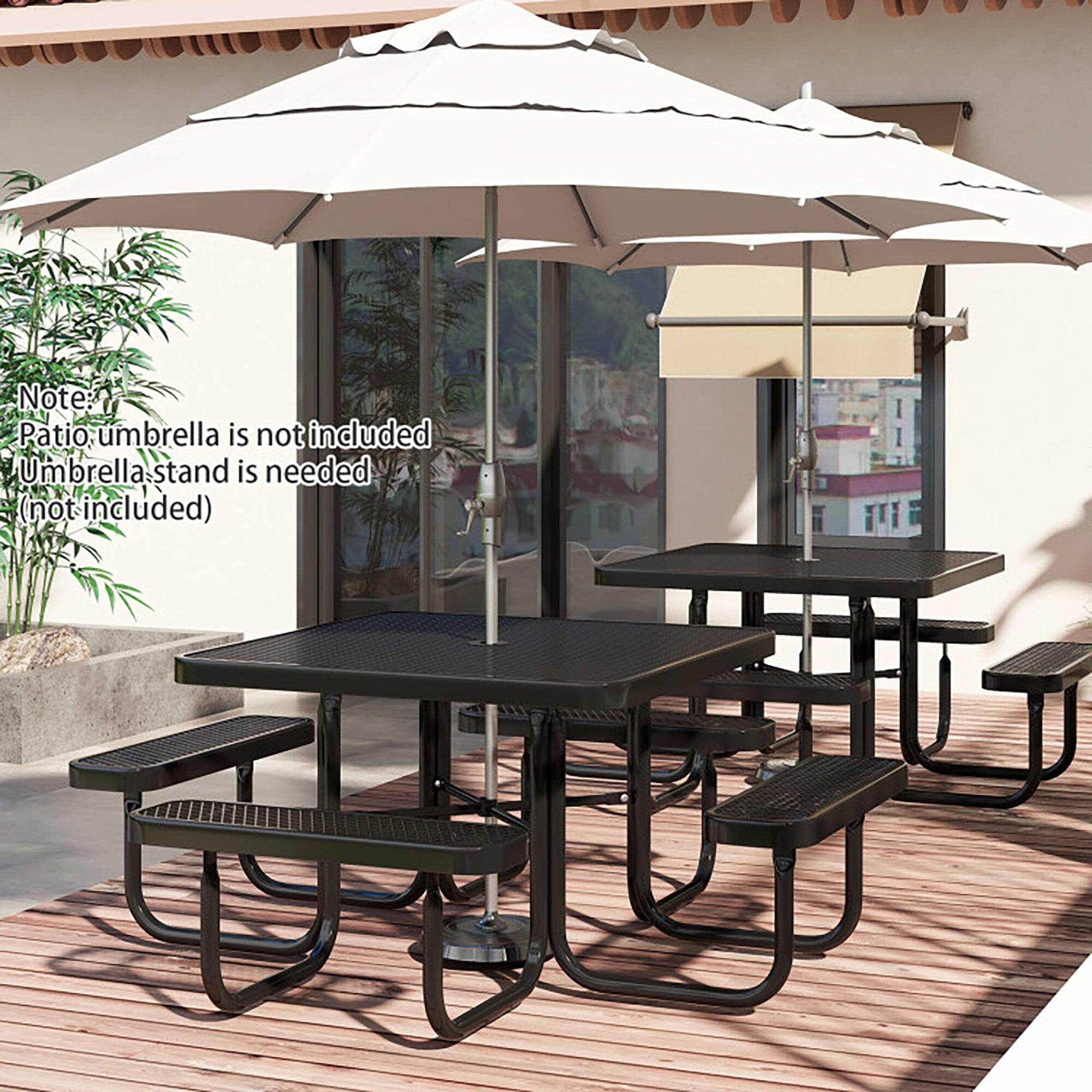 Note: Patio umbrella is not included. Umbrella stand is needed (not included).