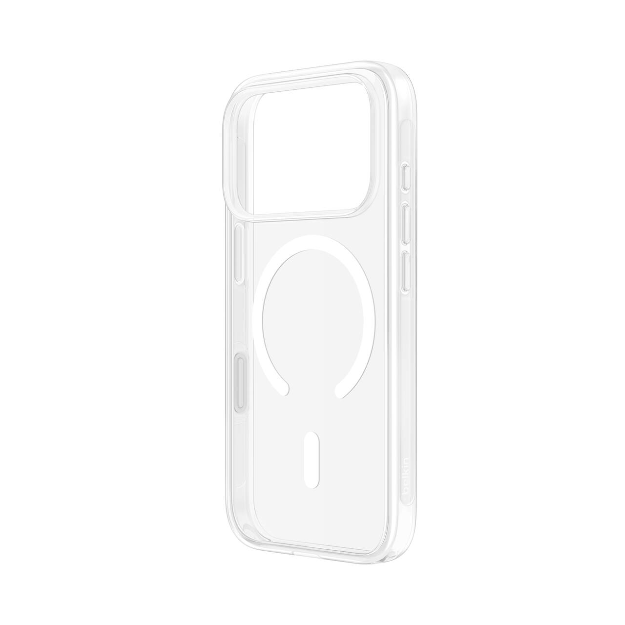 Front. Belkin - MagSafe Compatible Raised Edge Case for (iPhone 18 Pro Max) with Slim Design, Nano-Titan Technology Magnetic - Clear.