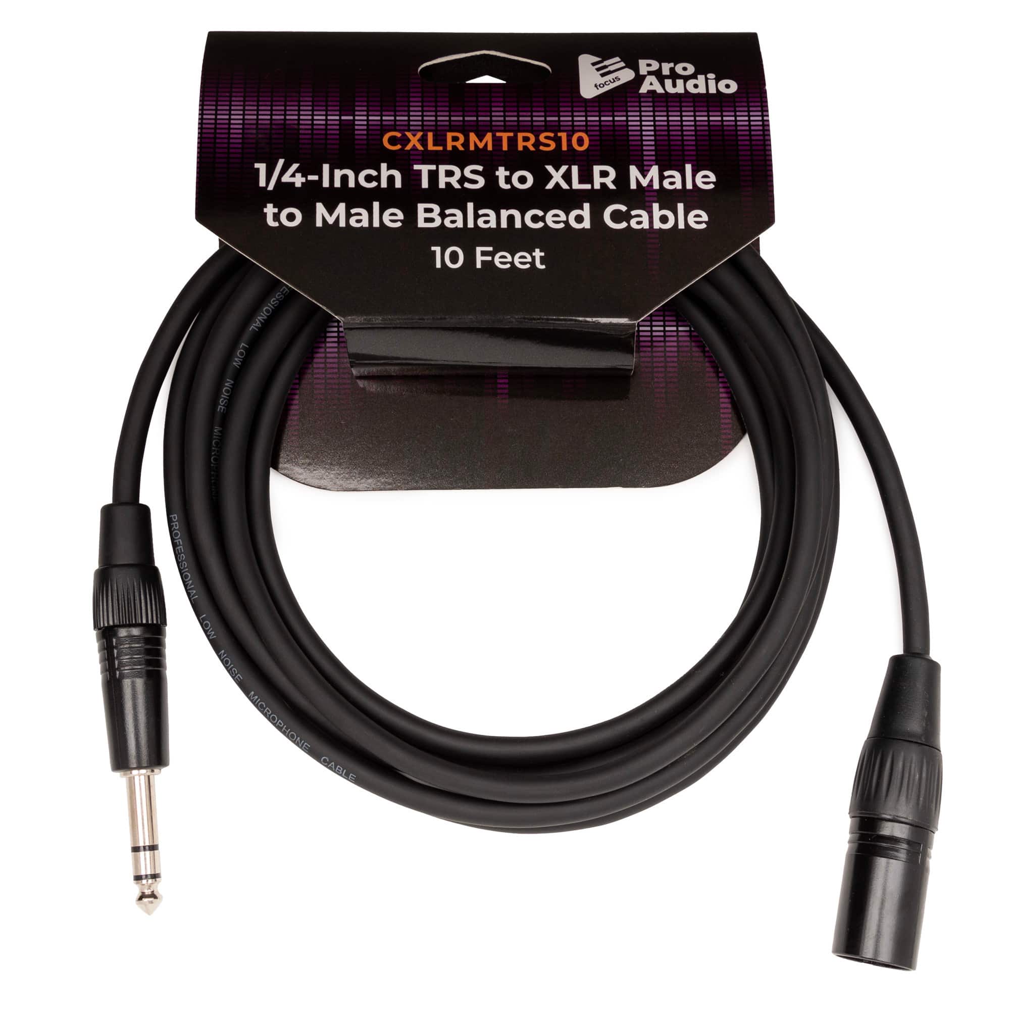 FocusProAudio - 1/4-Inch TRS to XLR Male Balanced Cable (10-Feet)