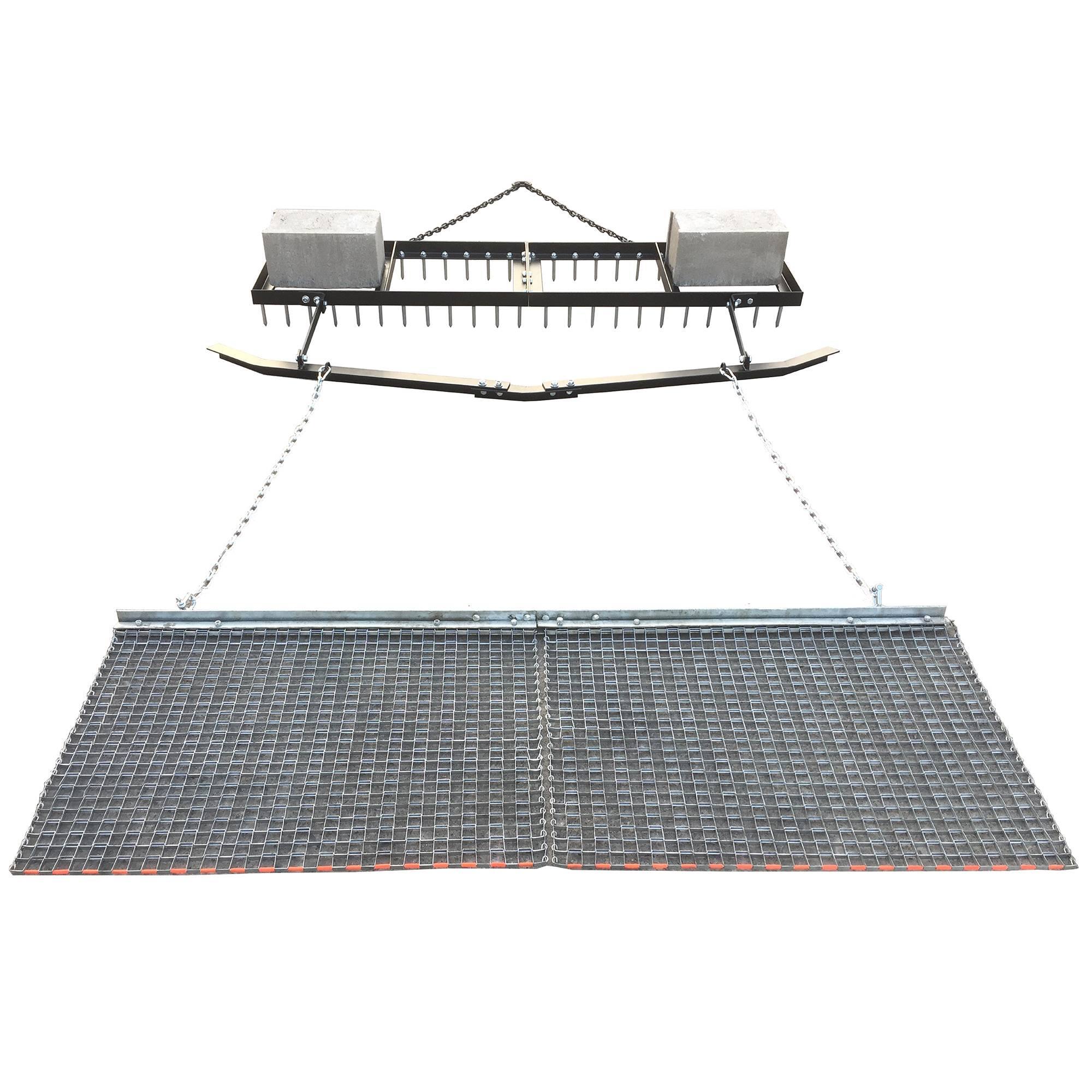 Alt View 5. Yard Tuff - Yard Tuff 6' Spike Drag with Surface Leveling Bar and Drag Mat for ATV/UTVs - Black.