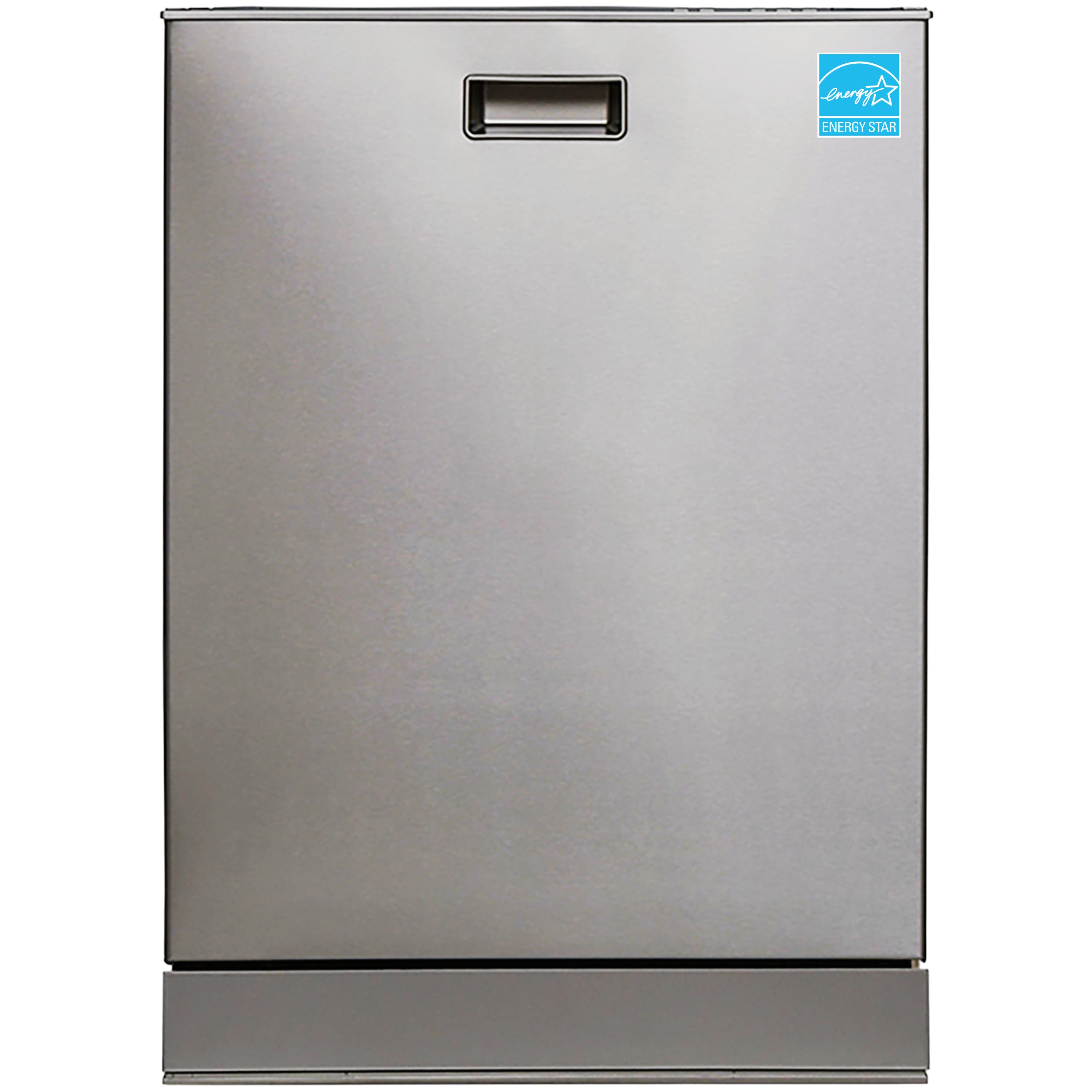 Equator - 24" Built-In Dishwasher Top Control 3rd Rack 15 place 3.4g Sanitize 51 dB Turbo Dry Energy Star 110V ADA - Silver