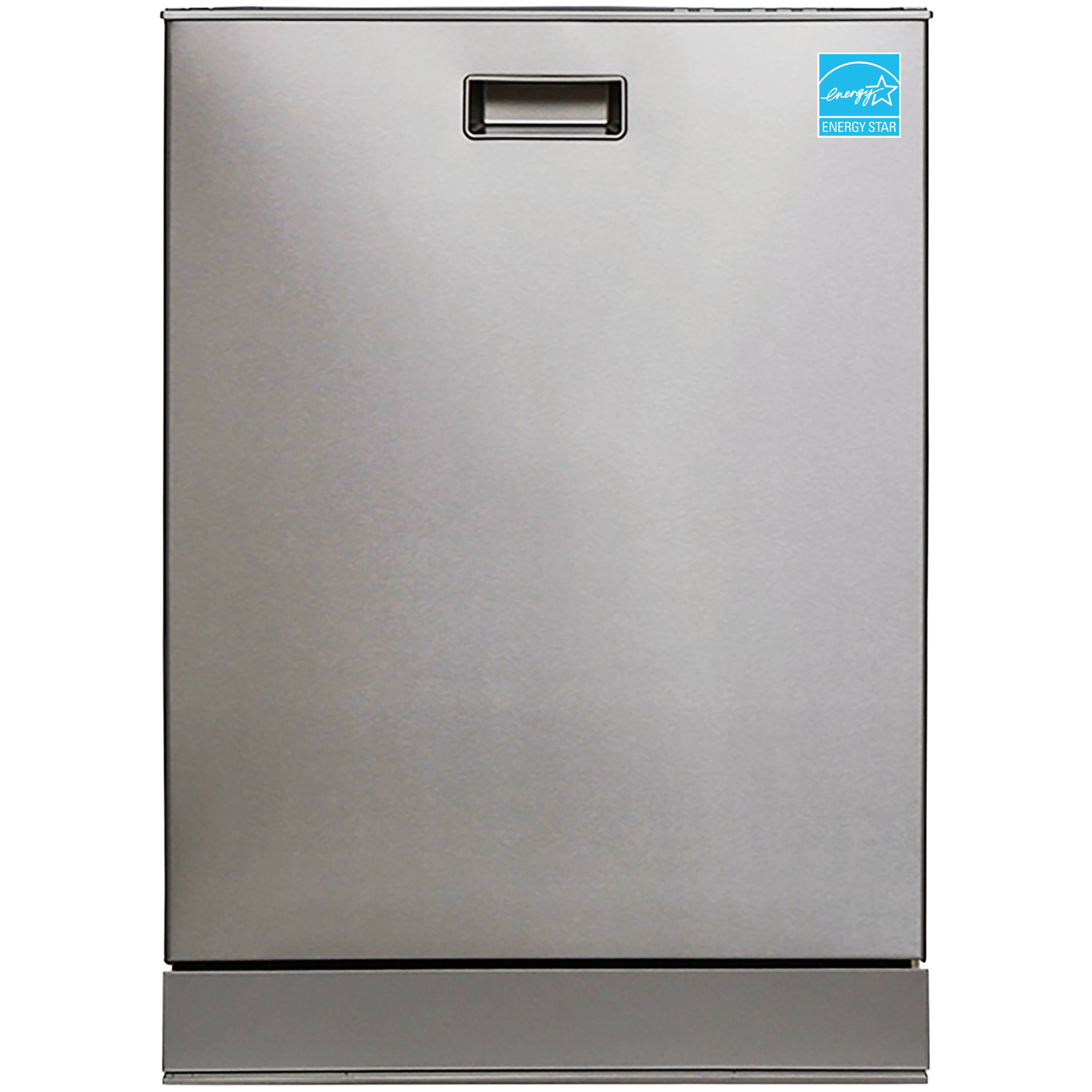 Equator - 24" Built-In Dishwasher Top Control 3rd Rack 15 place 3.4g Sanitize 51 dB Turbo Dry Energy Star 110V ADA - Silver