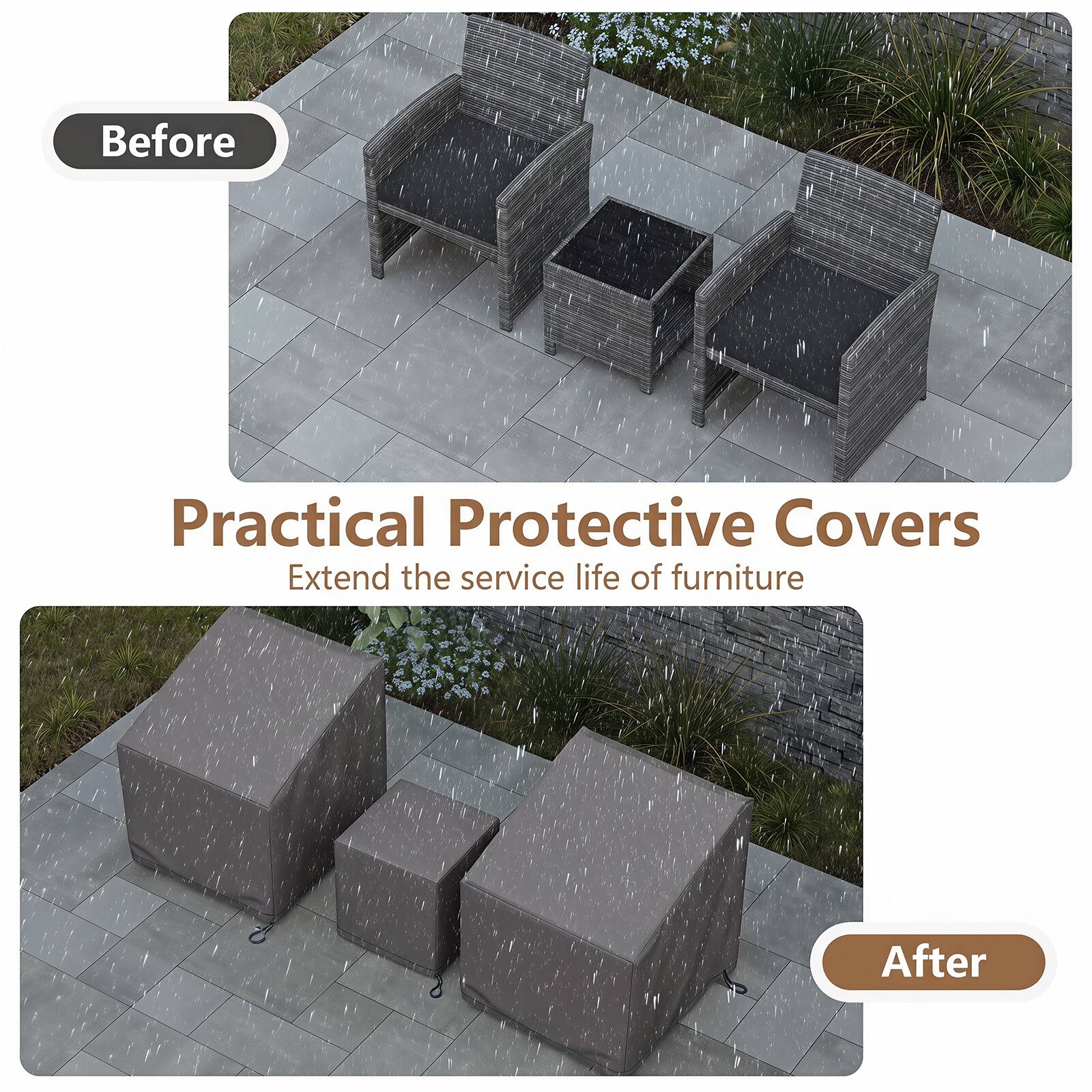 Before

Practical Protective Covers Extend the service life of furniture

After